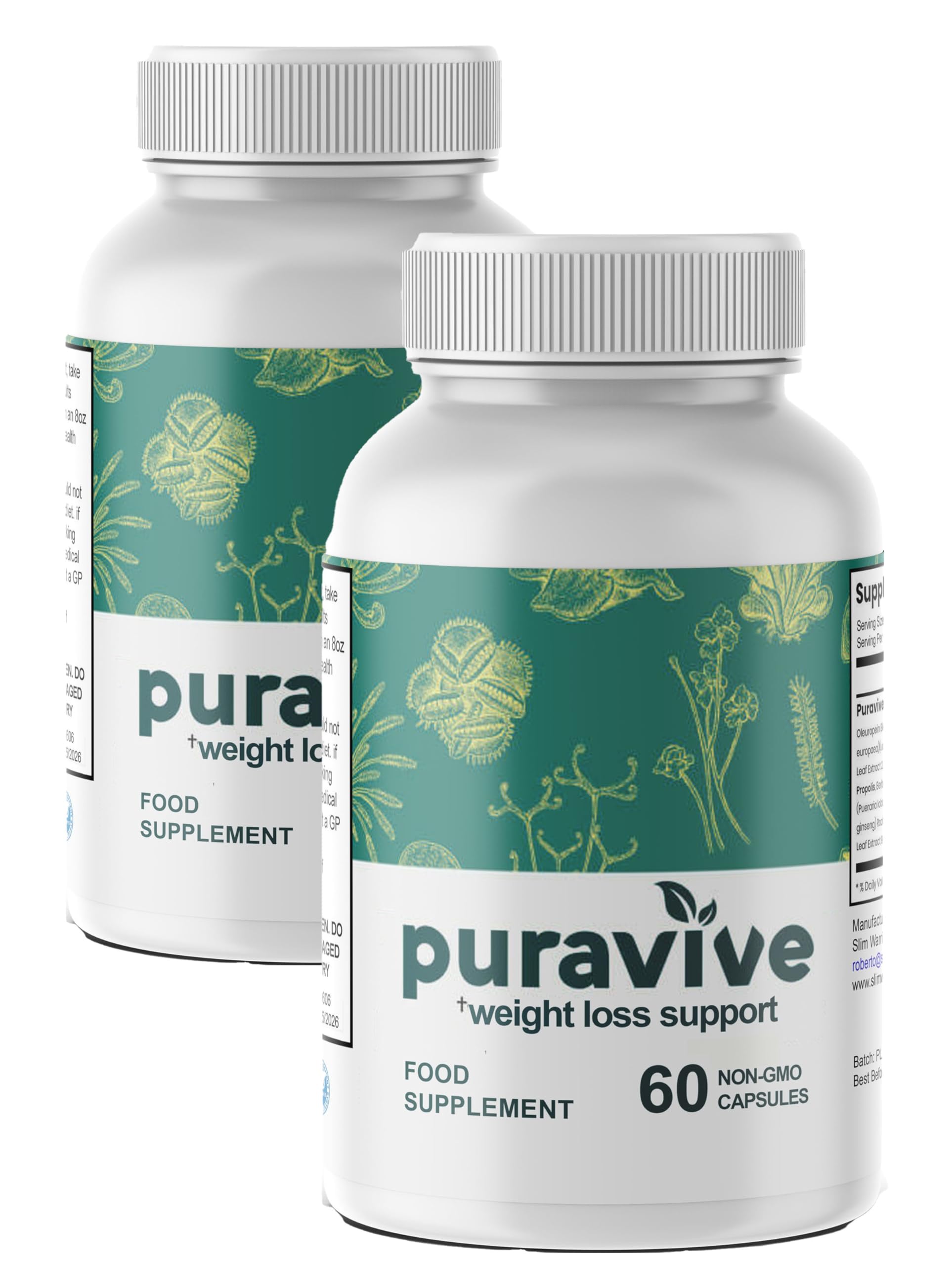 Puravive Capsules - Best Weight Loss Support for Men & Women - 2 Monthly Supply - Fitness Hero Supplements