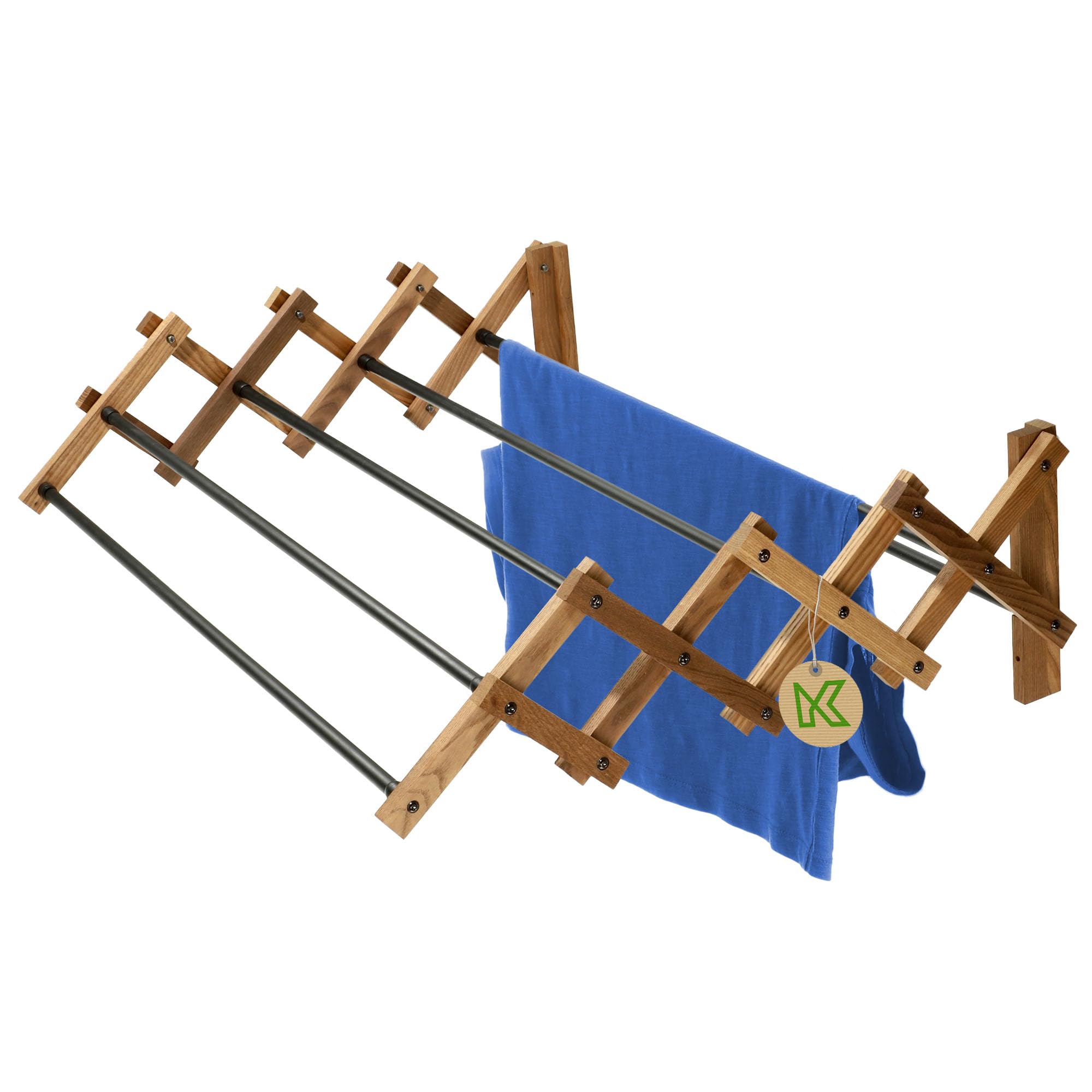 KADAX Faltbarer Trockner zur Selbstmontage, 8m Trockenfläche, Ausziehbarer Standtrockner, Ziehharmonika-Wäscheständer, Klappbarer Turmwäscheständer (85x16.5cm)