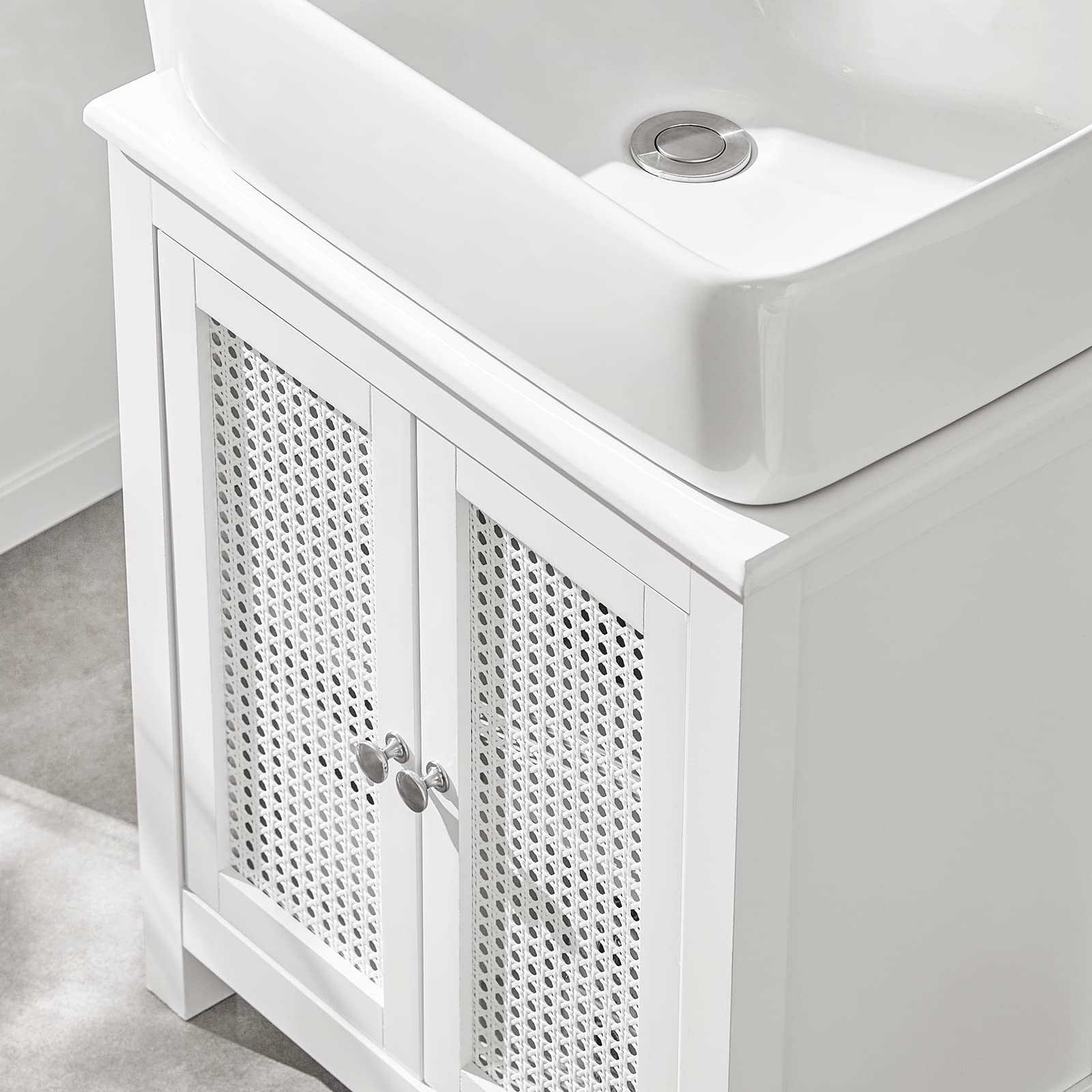 SoBuy Mueble bajo Lavabo con Corte para Sifón 50x60x33 cm Blanco, para Baño