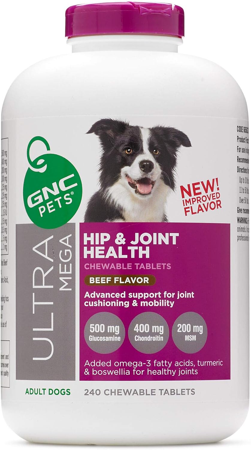 GNC Pets Ultra Mega Hip and Joint Health Beef Flavor 240 Chewable