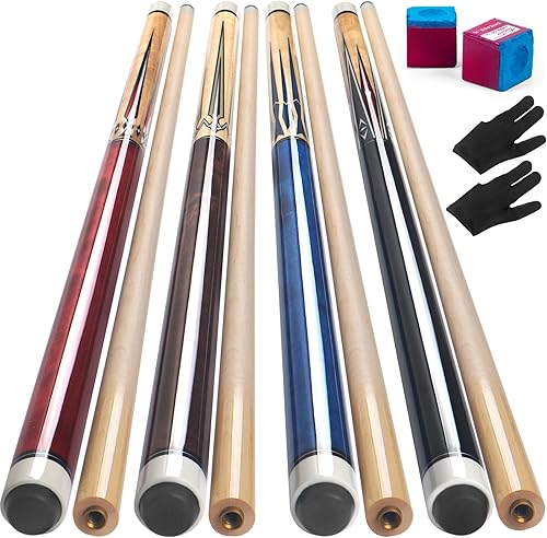 IIQ Pool Cues Stick, Pool Cue Stick Sets Cue Sticks 58 inch Pool Cues Adult Canadian Maple Wood Billiard Stick
