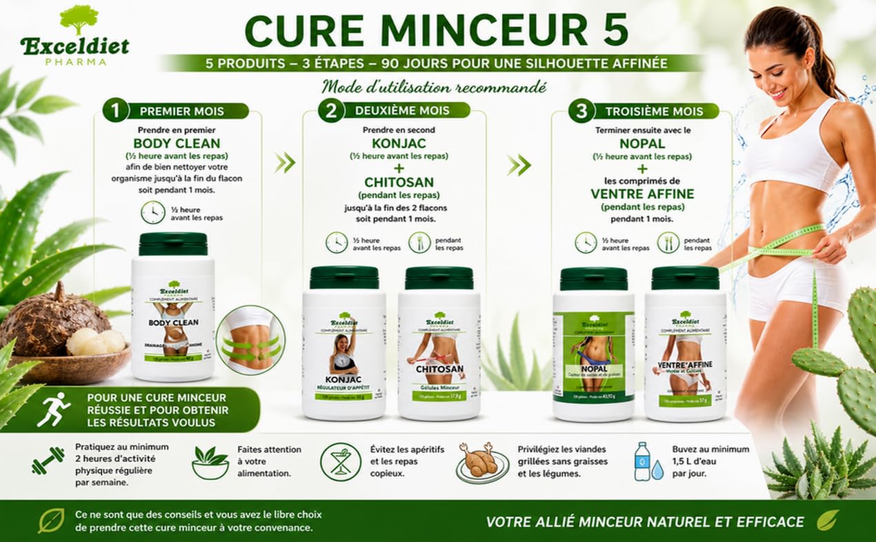 Cure Minceur Perte de Poids | Sur 90 Jours | Coupe Faim Brûleur de Graisse | 600 Comprimés / Gélules | Homme et Femme