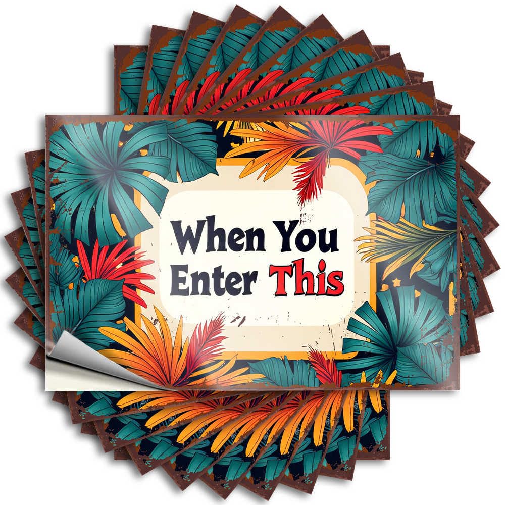 Fzfn Colour Bedroom Accessories Bumper Case | Enter This Tropical Paradise: A Colorful Welcome Sign Fire Humor Sticker Pack(12X18cm)