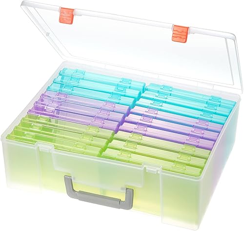 Caja de almacenamiento de fotos de 4 x 6, 18 fundas interiores extra grandes, organizador de fotos grande sin ácidos, caja de almacenamiento de