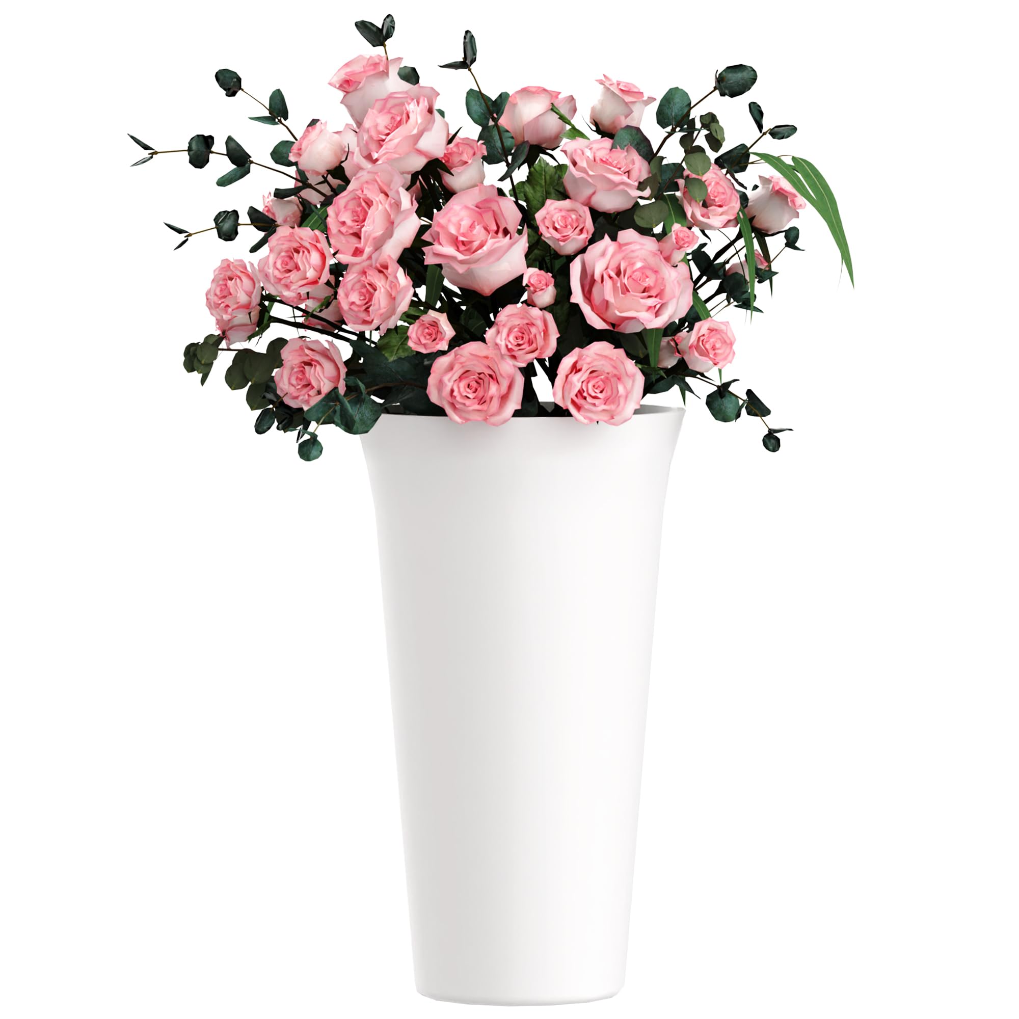 Vase à fleurs blanc de style seau floral rustique pour déco