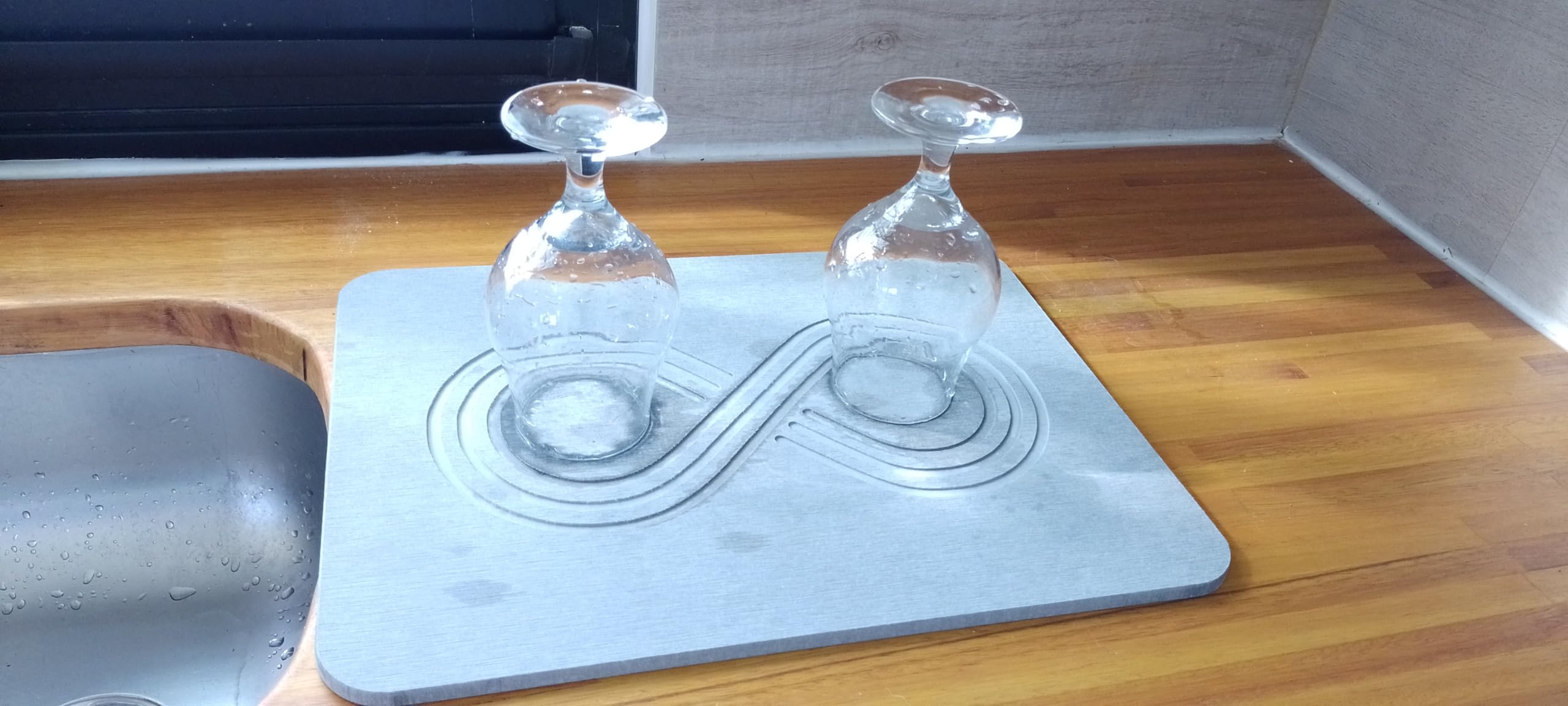 Tapete de secado de piedra para encimera de cocina, tapete de tierra de diatomeas de secado rápido, ultra absorbente, 15.8 x 11.8 pulgadas, antideslizante, resistente