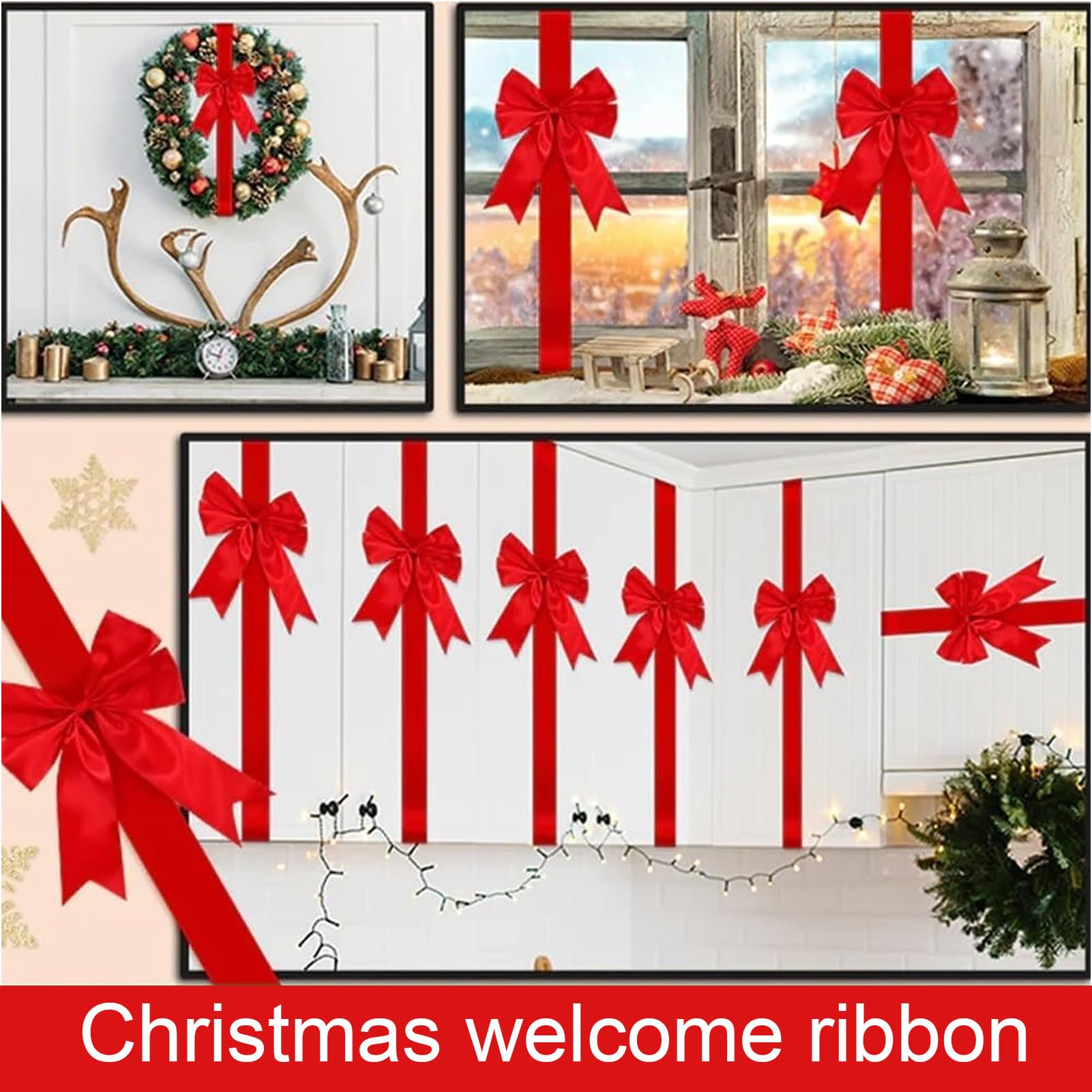 Fiocchi di Natale Decorazioni Per Feste Riutilizzabili
