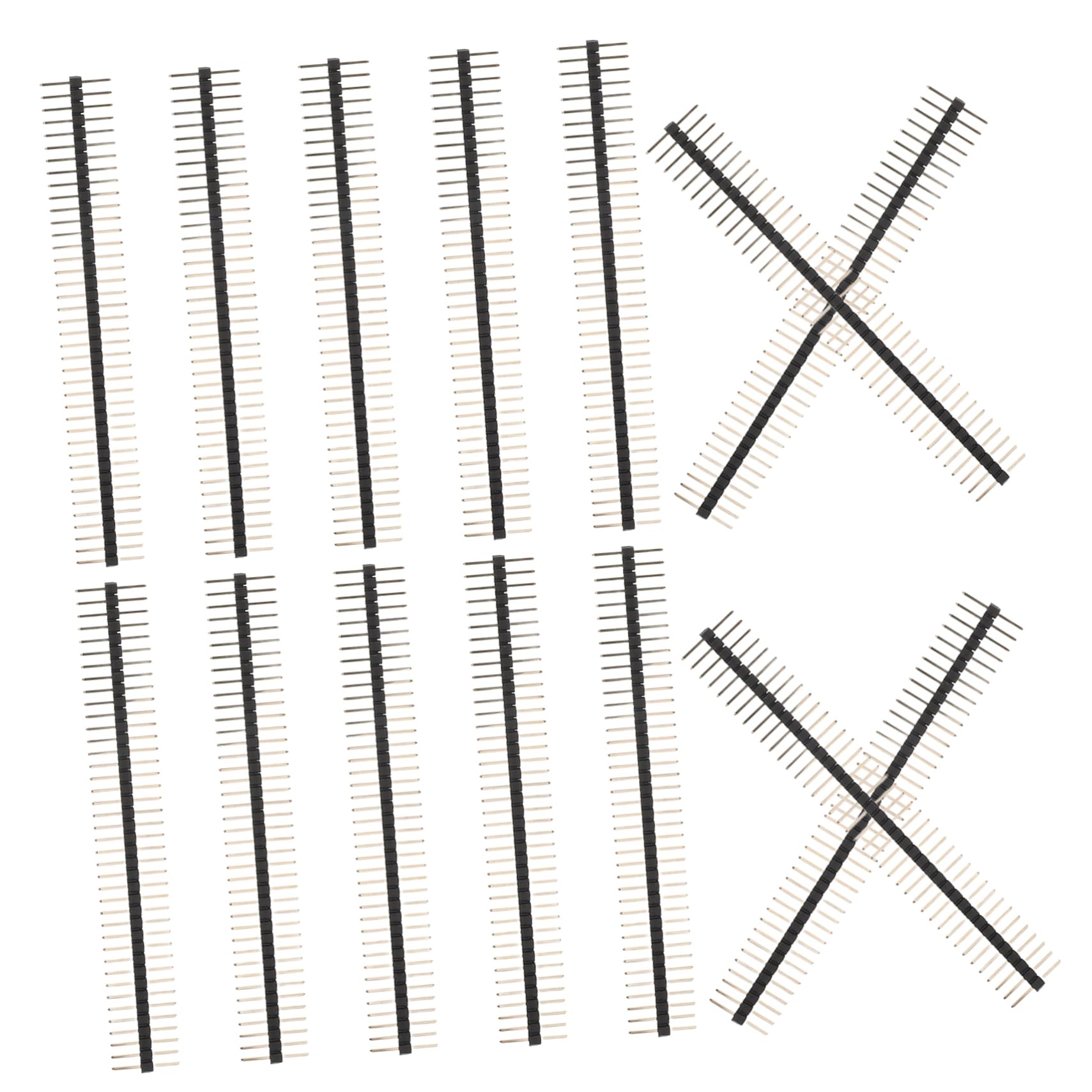 KICHOUSE 40 Pin Breakaway Headers 20pcs Straight Pin Headers Single Row 2.54mm Pitch Gold Plated High Conductivity