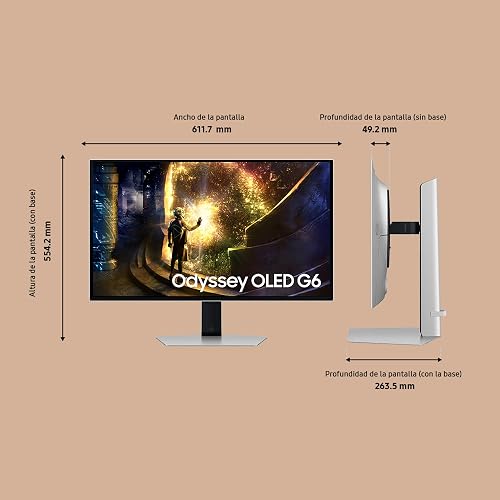 Ecran PC Gaming Samsung Odyssey OLED G6 27 240 Hz QHD Gris LS27DG612SUXEN - 8