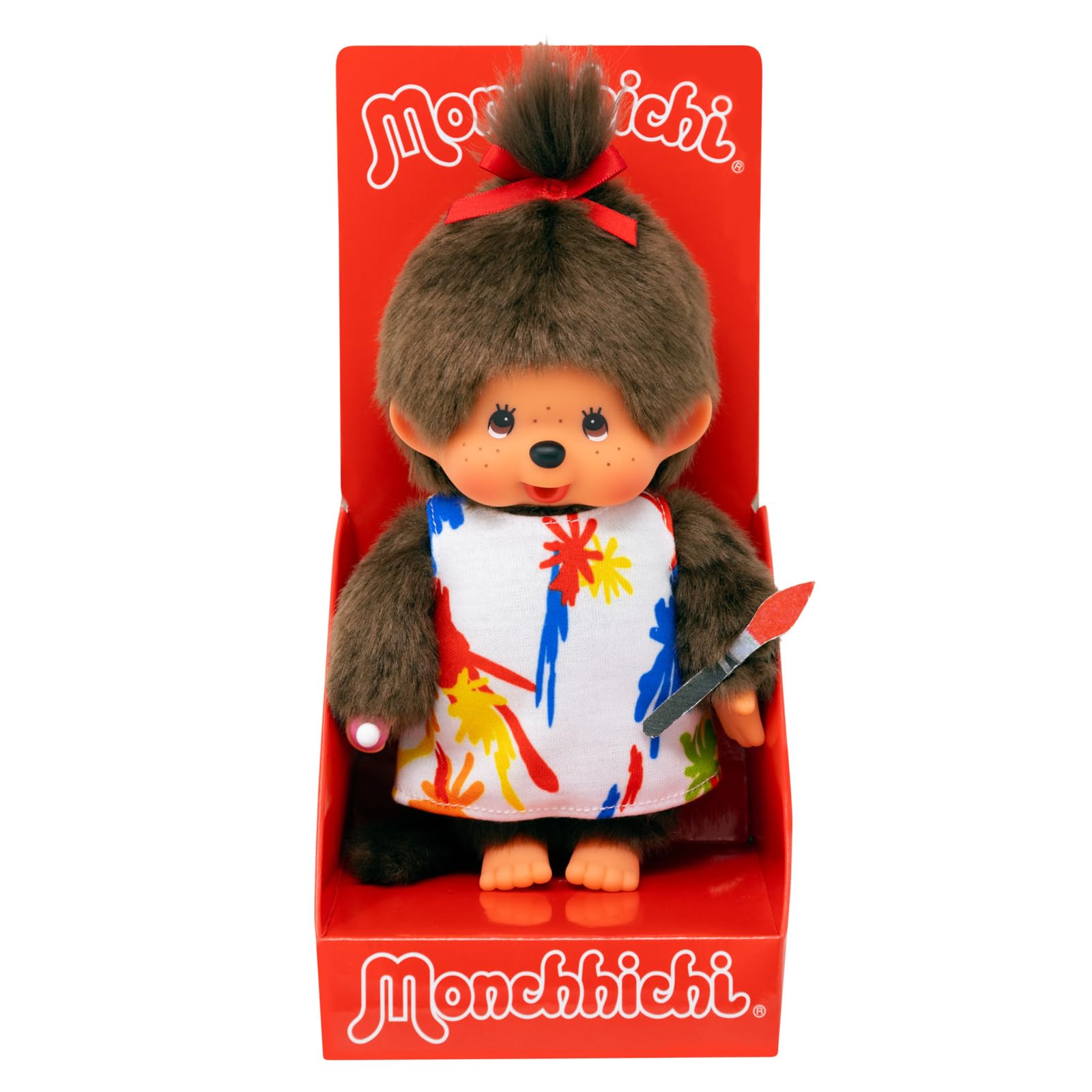 Sekiguchi 203833 Original Monchhichi Girl Artist Cuddly Toy Approx. 20 cm Brown Plush