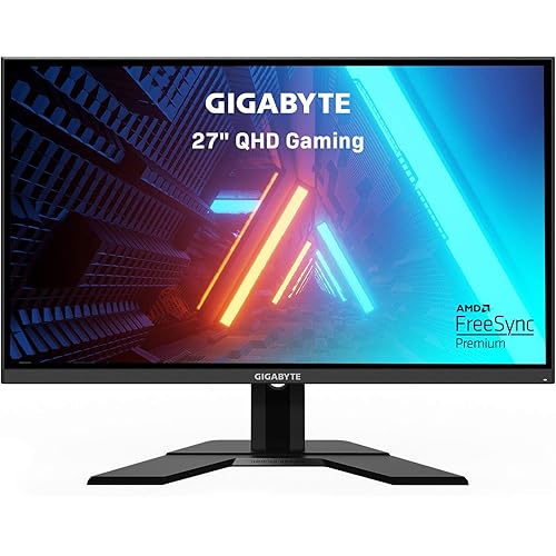 GIGABYTE G27Q 27" 144Hz 1440P Gaming Monitor, 2560 x 1440 IPS Display, 1ms Response Time, 92% DCI-P3, VESA HDR400, FreeSync Premium, DisplayPort 1.2, 2x HDMI 2.0, 2x USB 3.0, Black