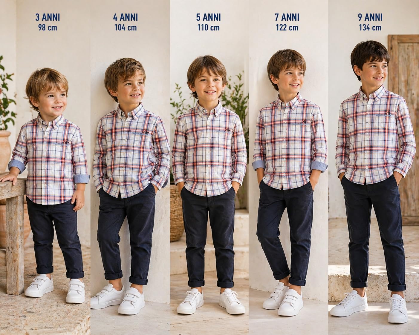Mayoral Camicia Bambino a Quadri, Cotone, Manica Lunga