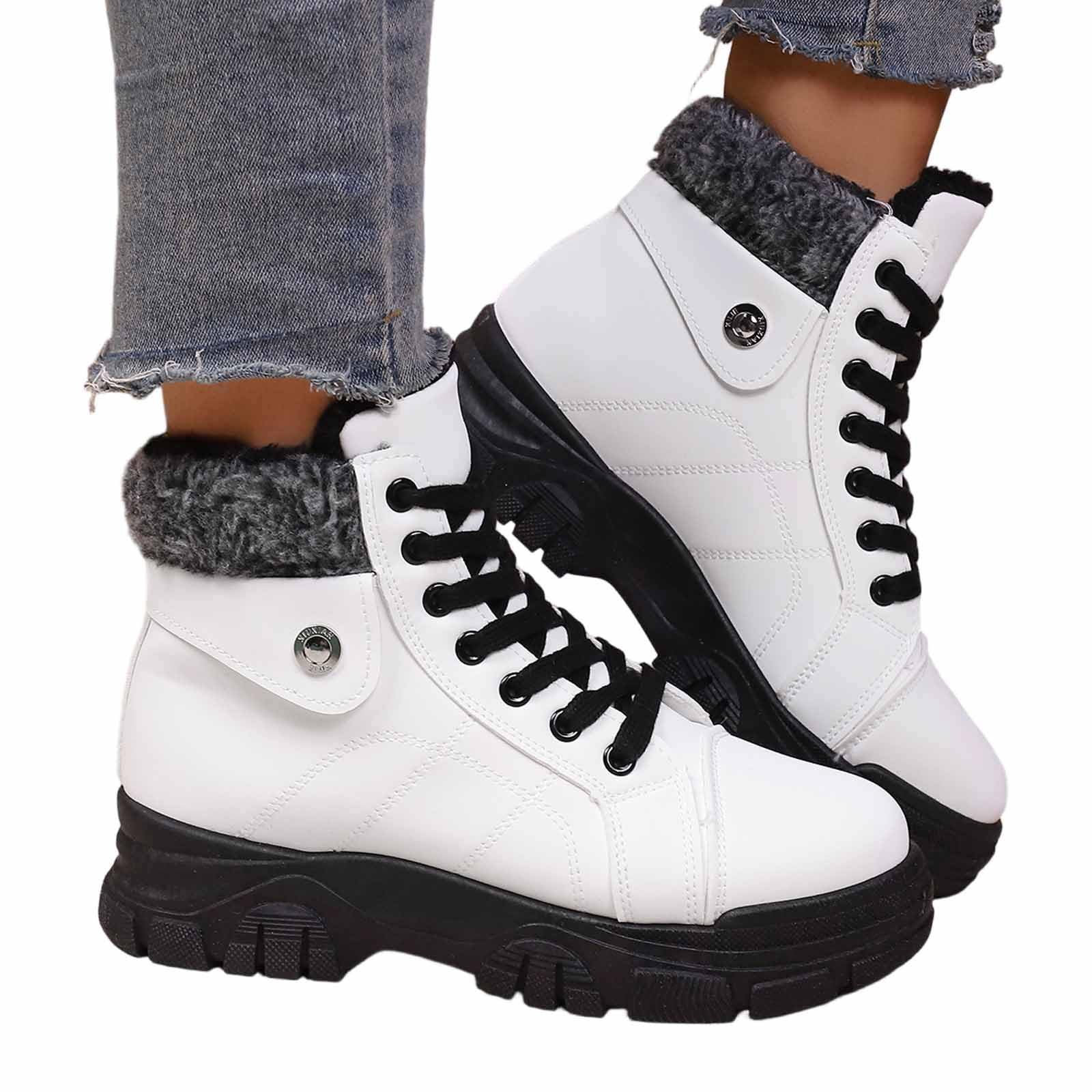 Bottes Femme Boots Fourrées Chaussure Ski Femme 40 Polaire Botas Durable Bottes Neige Hautes Baskets Fourrées Bottines Neige Mi Mollet Chaussures Hiver Bottine Chaude Caoutchouc De Imperméable