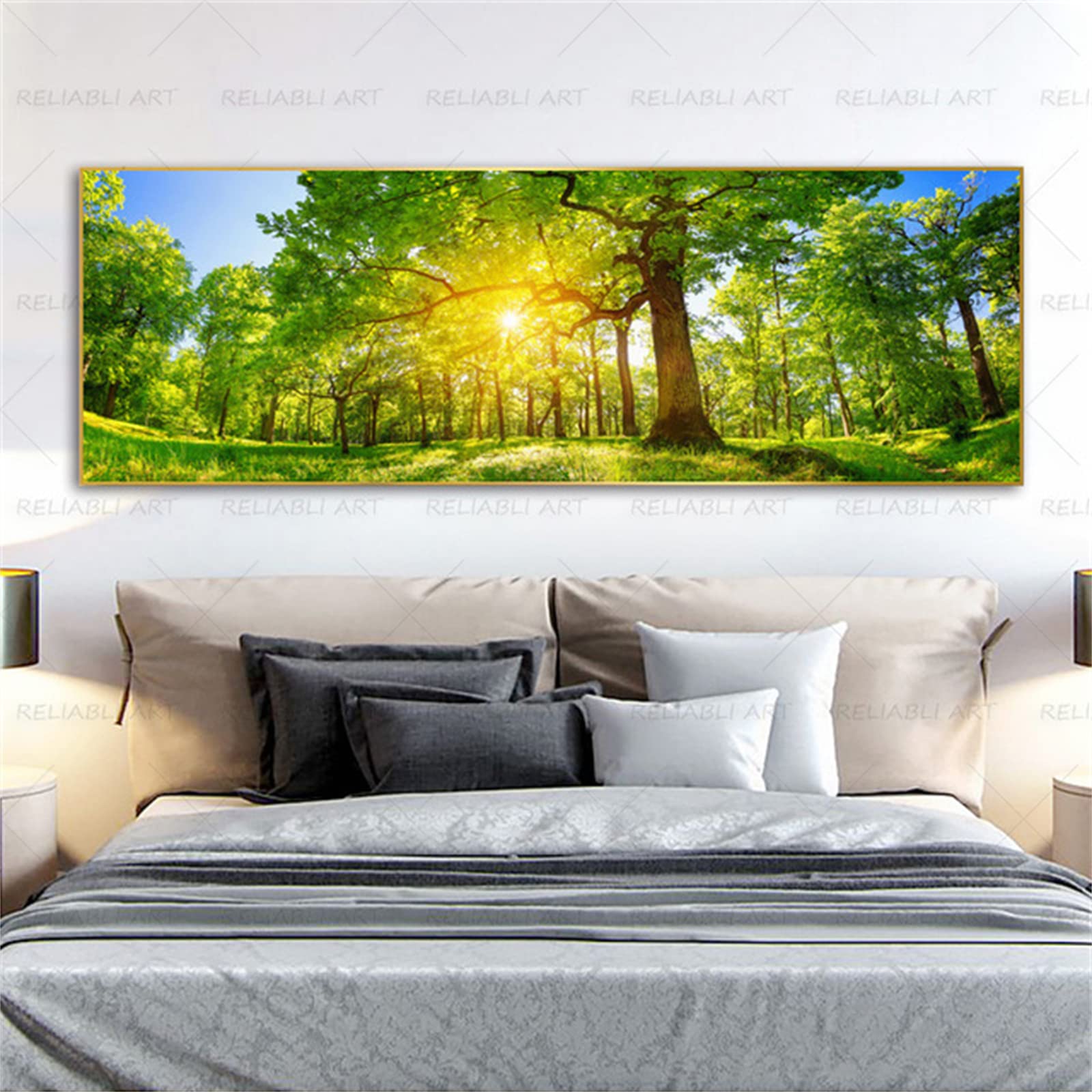 5D DIY Peinture Diamant Strass Arts Point de Croix Forêt 80x220