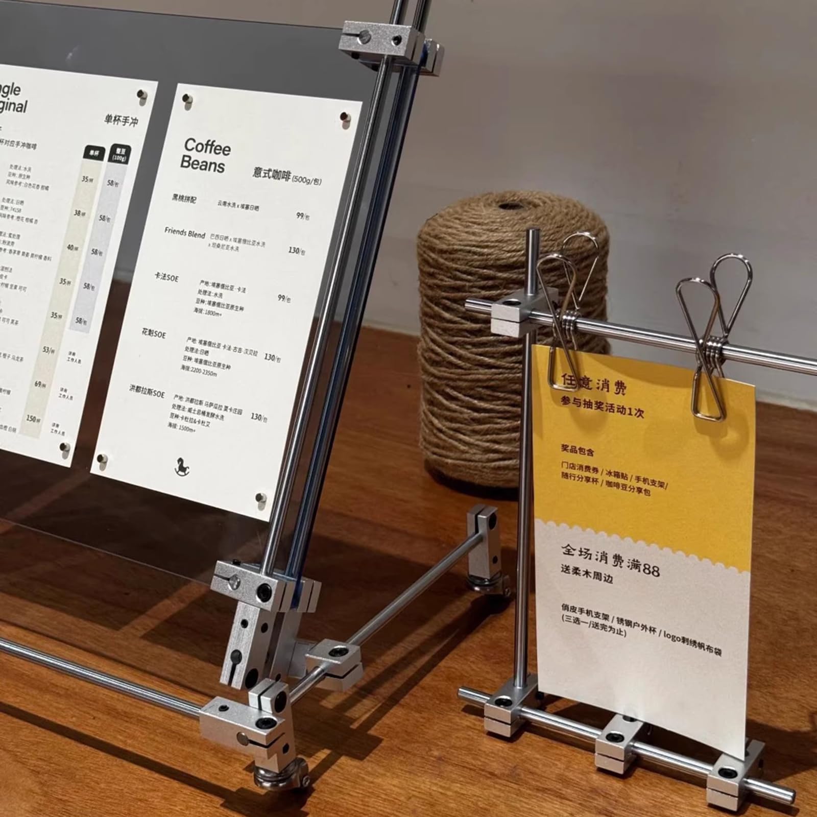 Soporte De Menú Acrílico De 40×25 Cm, Expositor De Mesa Transparente con Base De Acero Inoxidable Y Ruedas, Ideal para Restaurantes, Oficinas, Tiendas Y Ferias