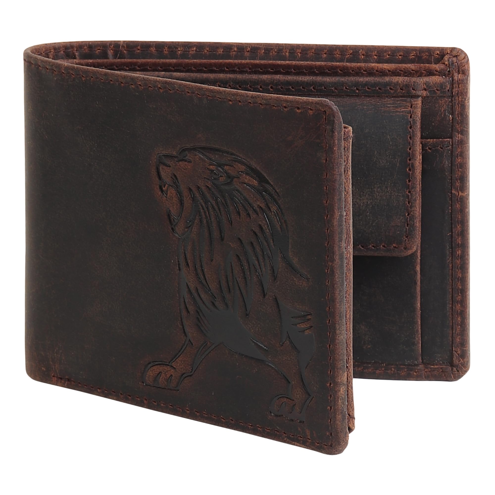 Leo Vintage Brown Leather Wallet for Men with RFID Blocking 10 Cards Slots-image-26