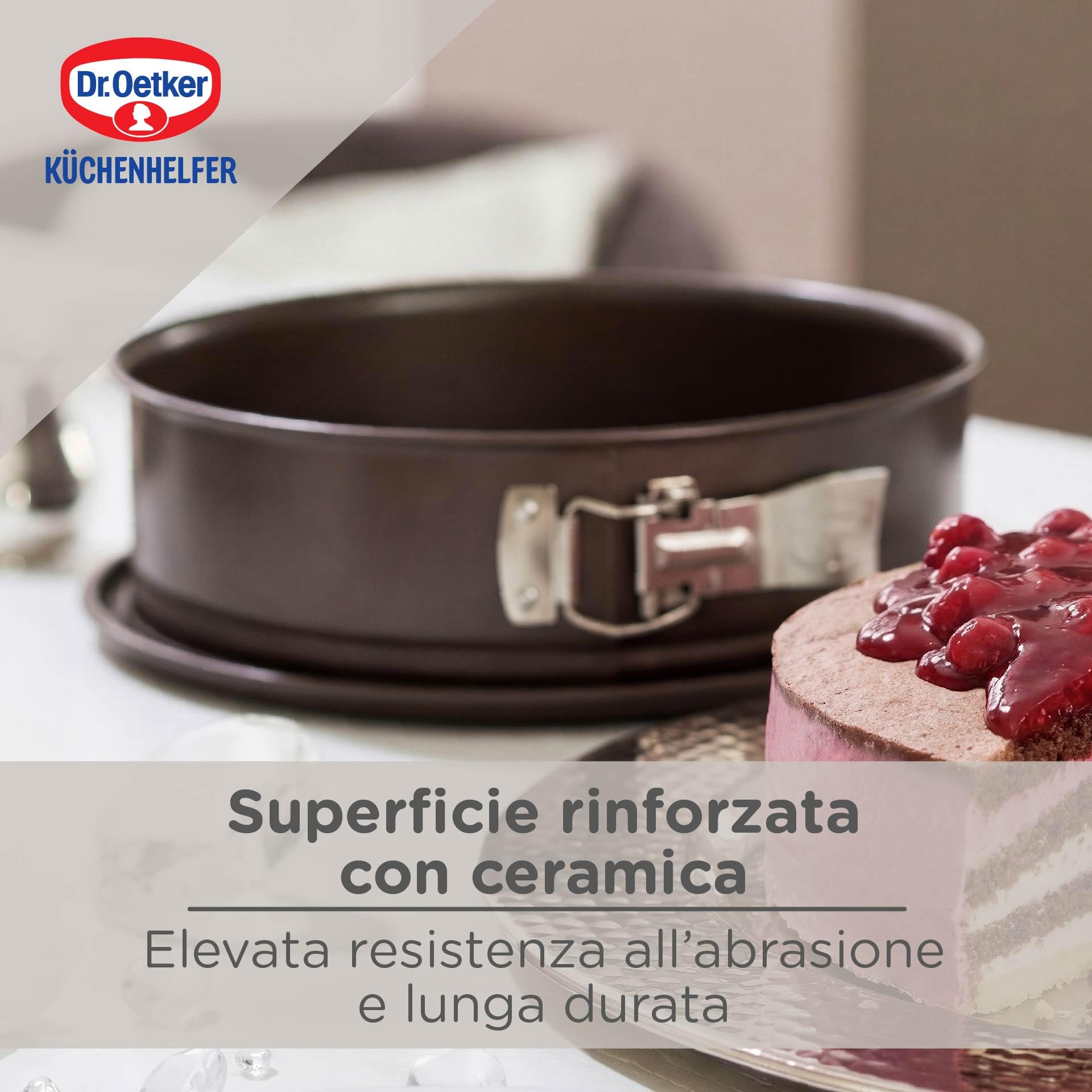 Dr. Oetker, Back-Harmonie, Taglia con Fondo Staccabile, Acciaio, Marrone, Ø 24 cm