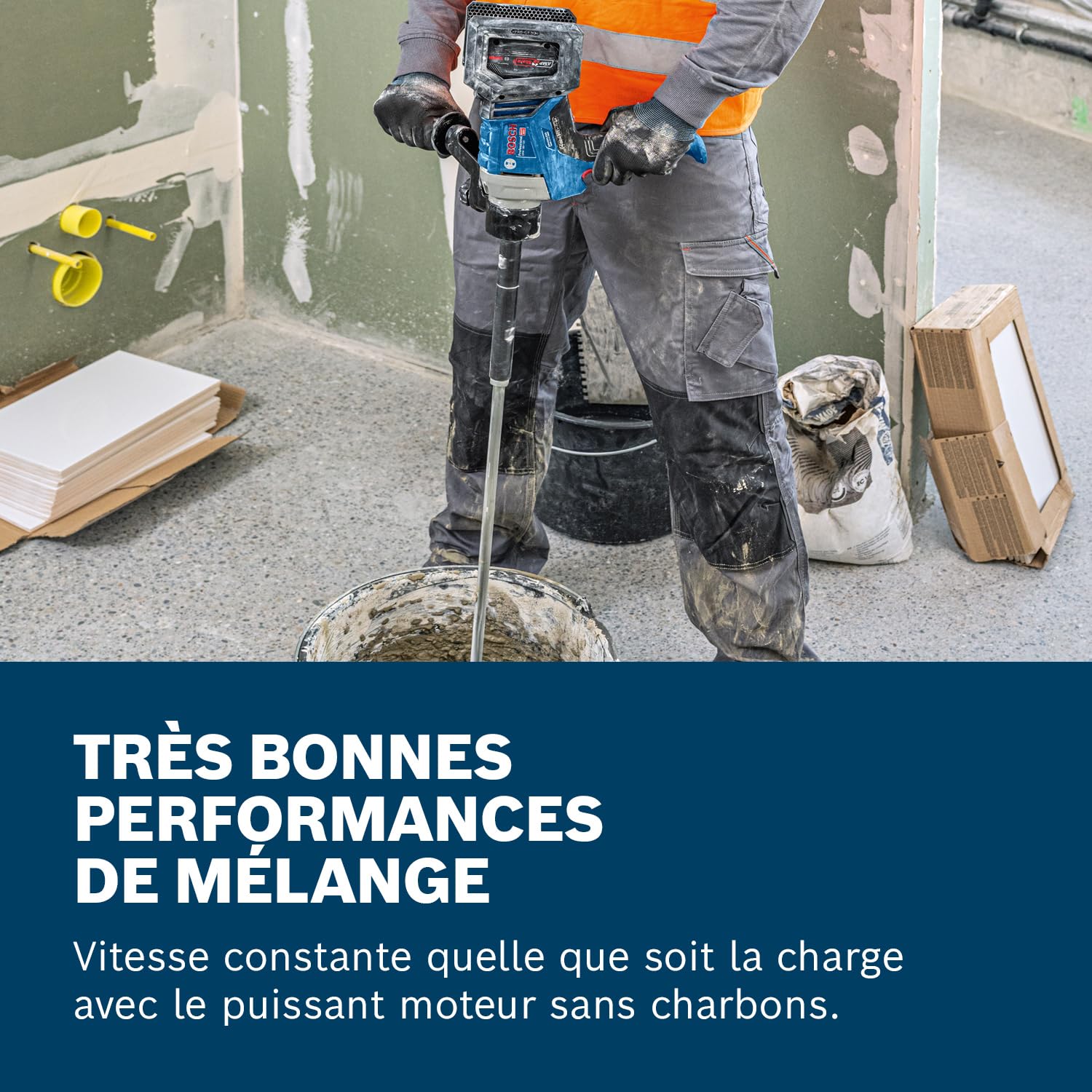 Bosch Professional 18V System agitateur sans-fil GRW 18V-120 (incl 1 rallonge 13 cm (M14-M14) 2 clés (22/24 mm))