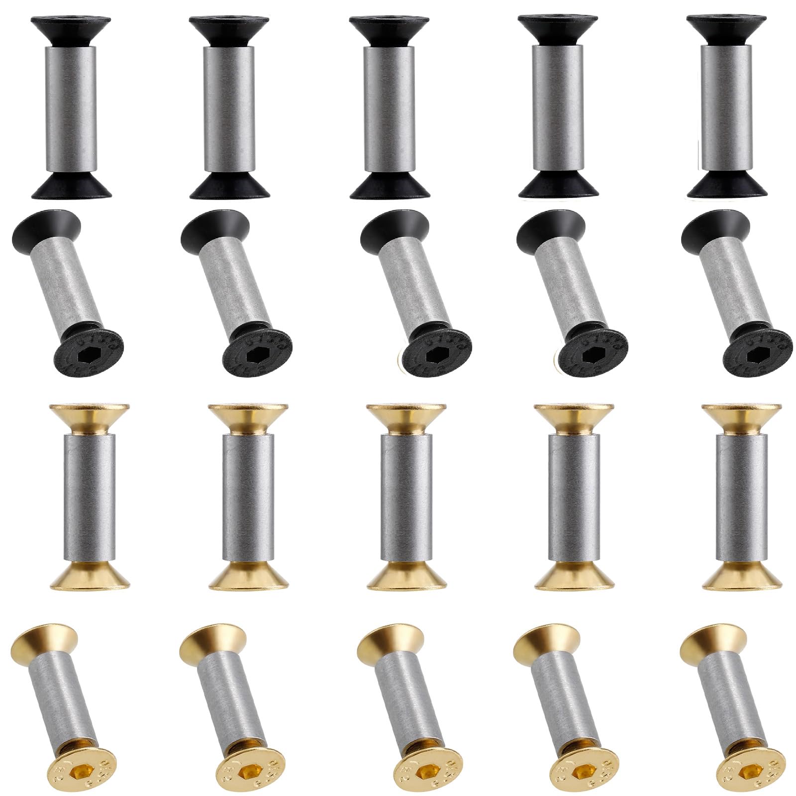 20-Pack M4 Hex Flat Head Knife Screws & Rivets - 5mm Alloy Steel Fasteners for Blade Repair