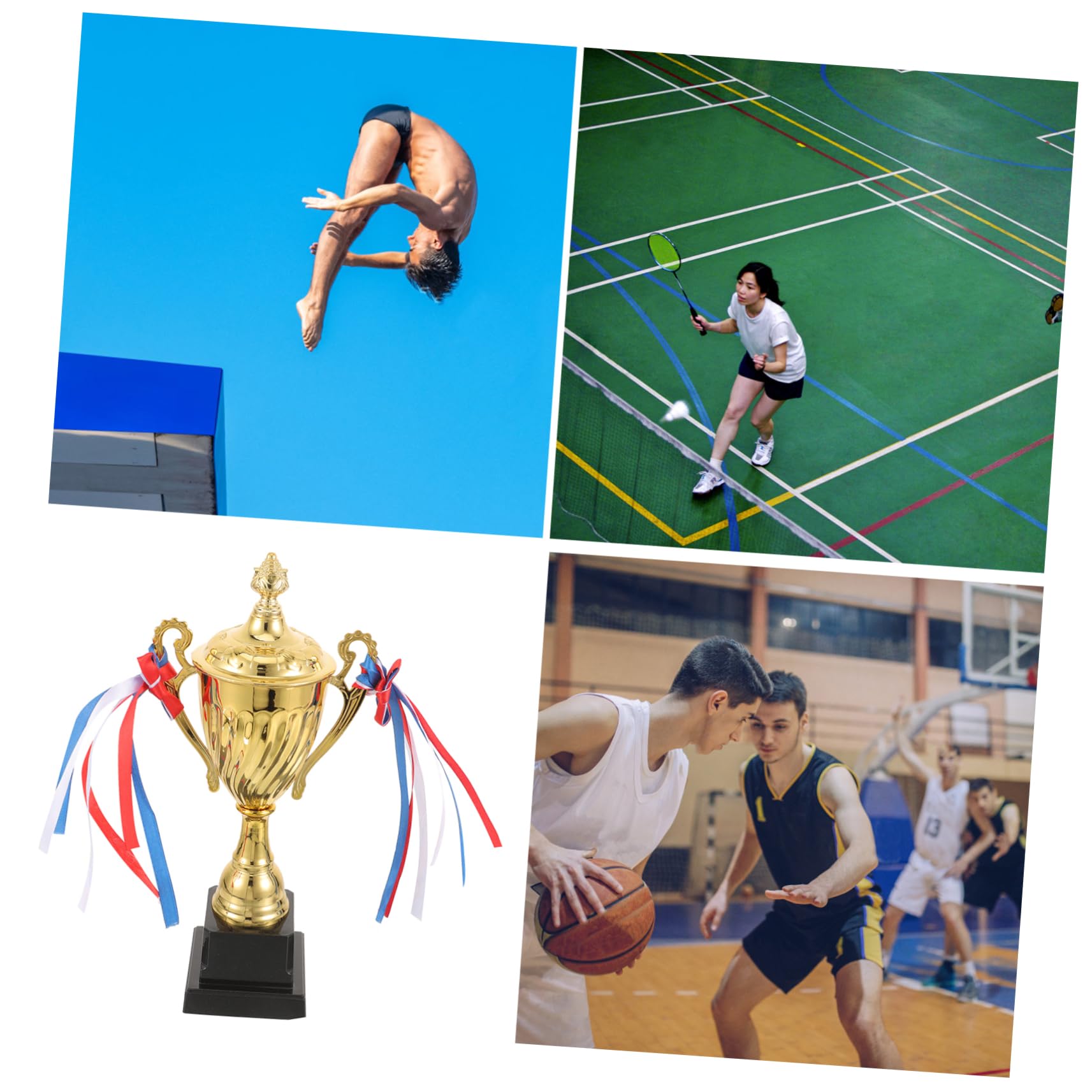 Toyvian Sportivo Metallo Coppa Premio Basket con Base per Tornei Scolastici e Cerimonie Onore