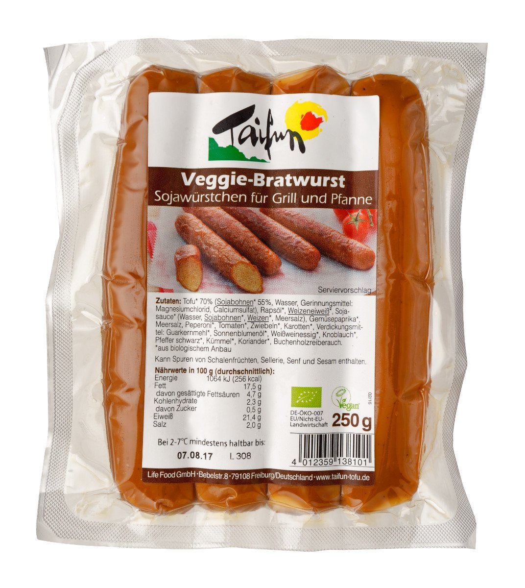 Taifun Salch. Veggie Bratwurst Barbacoa 250G Taifun 1 Unidad 250 g
