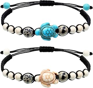 2 Regalos Pulseras de Coincidente Significado Distancia Promesa Amistad Hecho a Mano para Mejor Amigo Pareja Niña Amante, Pulseras de Cordón Ajustables con 1 Tarjeta de Deseo