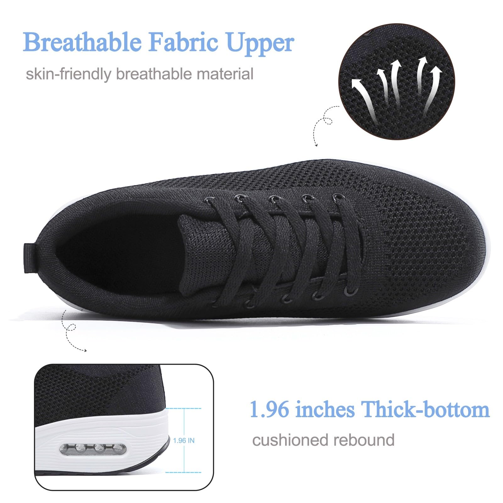 Donna Sneaker Scarpe Dimagranti Scarpe da Ginnastica Casual Tennis Piattaforma Running Sneakers Fitness Sportive Zeppa Outdoor Scarpe Passeggio