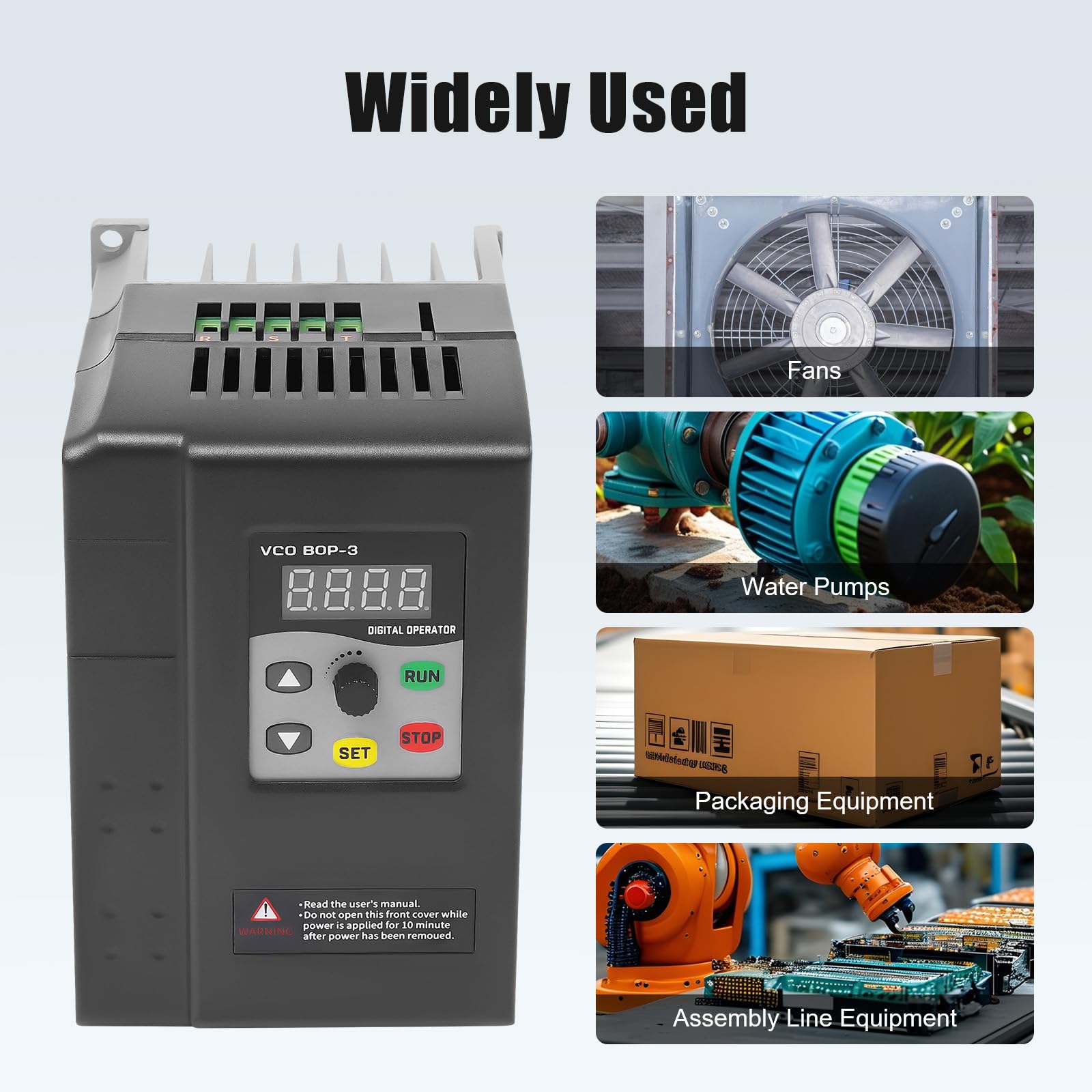 Frequenzumrichter 380V 2.2KW, Drehzahlregler 230V Motor mit Fernbedienung - 3-Phasen Frequenzgenerator für Poolpumpe, Lüfter & Industrieanlagen, Sanftanlauf & 8-fach Schutz