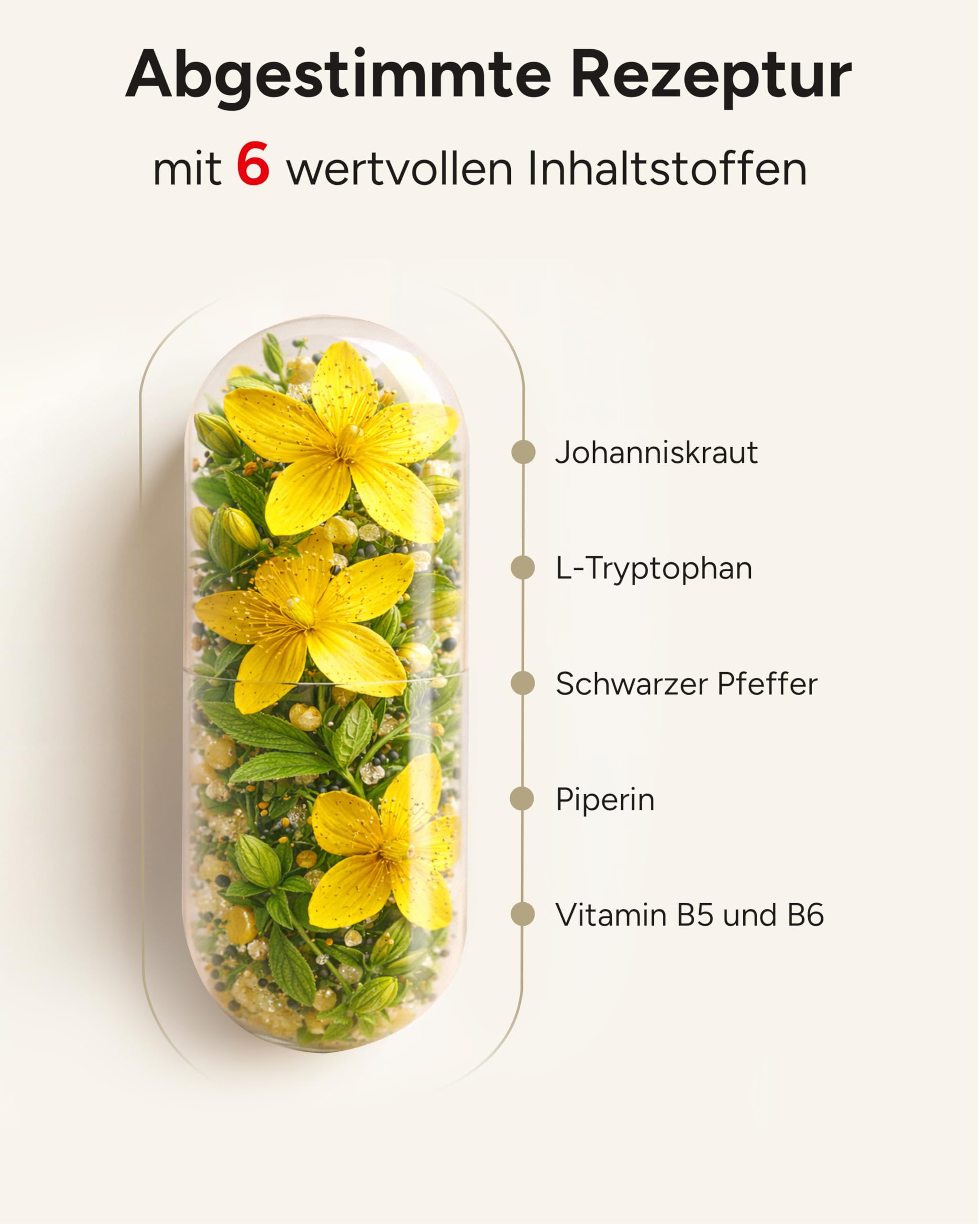 360 Johanniskraut Kapseln hochdosiert - 1000mg Johanniskraut-Extrakt mit GABA & L-Tryptophan - pflanzlicher Stimmungsaufheller hochdosiert - Stimmungszauber - 6 Monatsvorrat