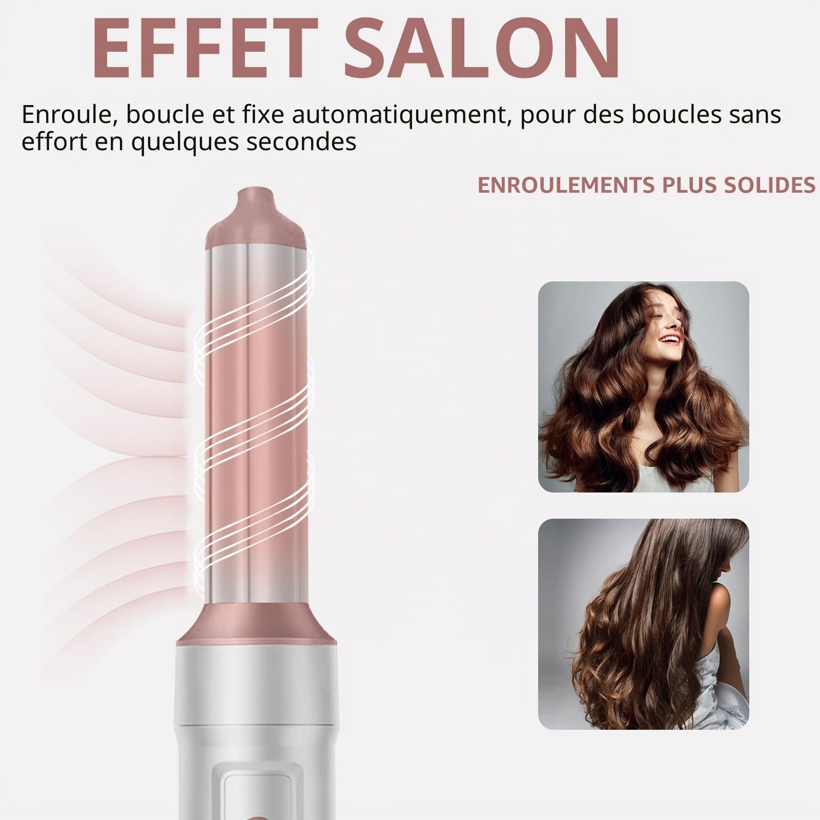 TANSHINE 5 en 1 Brosse Soufflante Air Styler, Auto Hair Wrap Seche Cheveux Boucler, Brosse Lissante Pour Cheveux, Sécher, Volumateur, Lisser, Magic Twist Brosse Thermique Chauffante Brushing