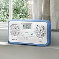 Vista 4 de Radio portátil FM Stereo/AM Digital Tuning con parachoques protector (azul)