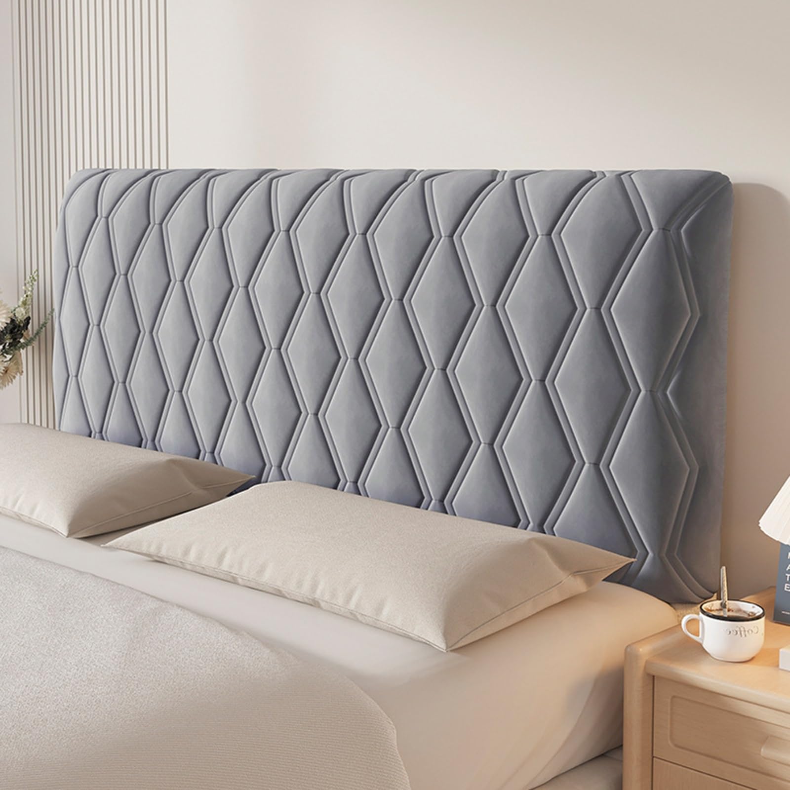 Housse de tête de lit matelassée épaisse, Housse de tête de lit Extensible et Douce