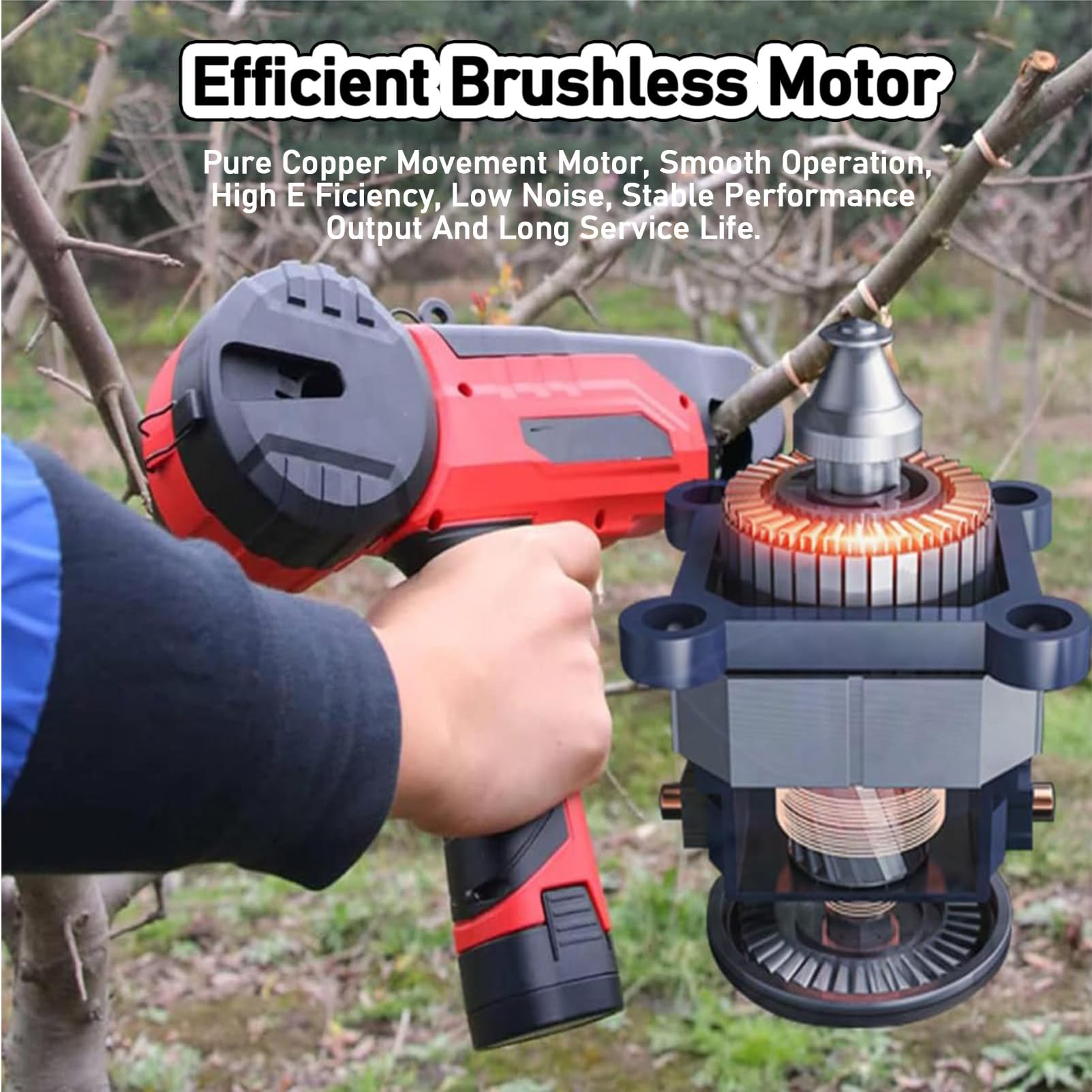 Máquina de atar eléctrica para vides, herramienta portátil para atar eficientemente ramas de uva en jardinería, equipo de jardinería fácil de usar, diseño recargable