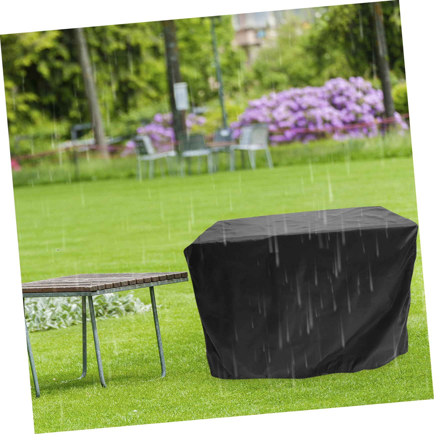 Tissu Oxford Housse de Chaise de Jardin Noir Imperméable