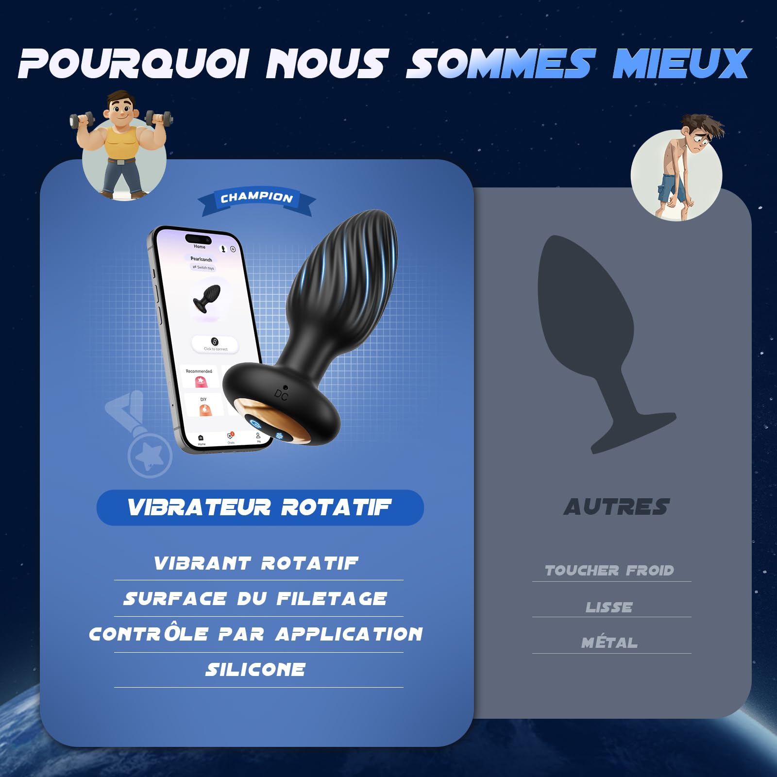 Plug Femme Débutante Sex toýs Femme Anus, Gode Anal Buttplug avec 7 Modes de Rotation et 7 Modes de Vibration, Sex Toys Plugs Anals Sextoyse Homme, Jouet Ana Jouet Sexualité Couple Sextoys