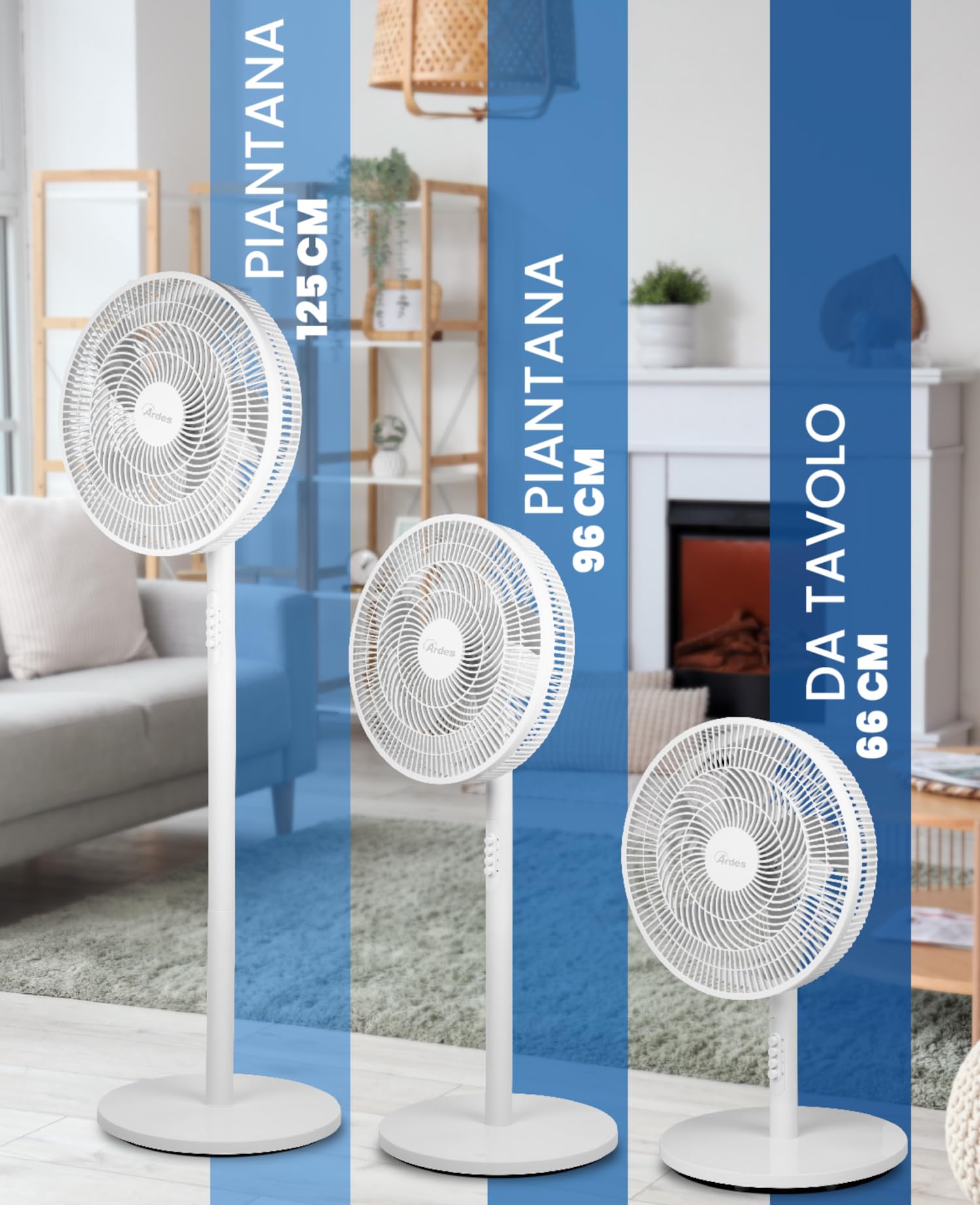 ARDES AIRE 3 IN 1 – VENTILATORE MULTIFUNZIONE, ALTEZZA REGOLABILE, 5 PALE, OSCILLANTE