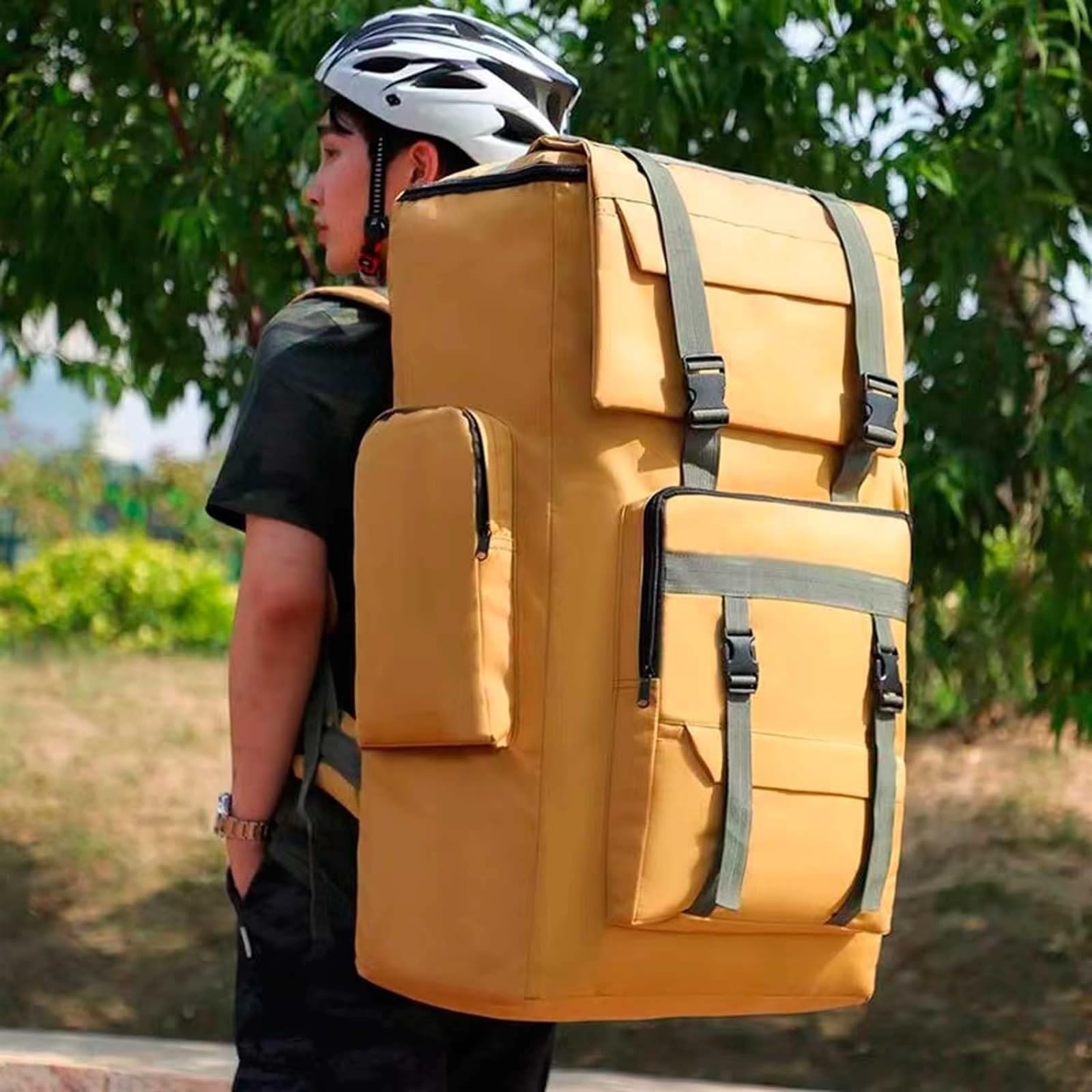 Reiserucksack mit großer Kapazität, multifunktional, wasserdicht, Camping-Rucksack, Outdoor-Sport, Oxford-Tuchmaterial, Wanderrucksack, Camping-Tasche (A)