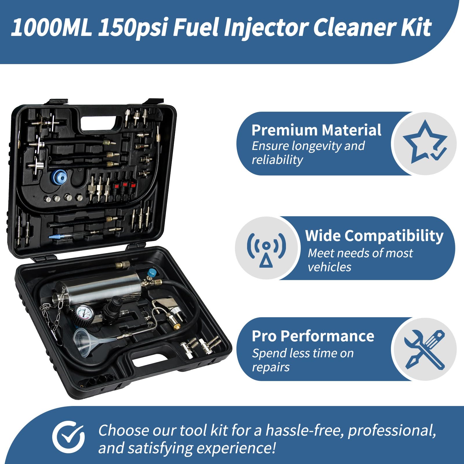 Amazon.com: Bicos 1000ML 150psi Fuel Injector Cleaner Kit Fuel