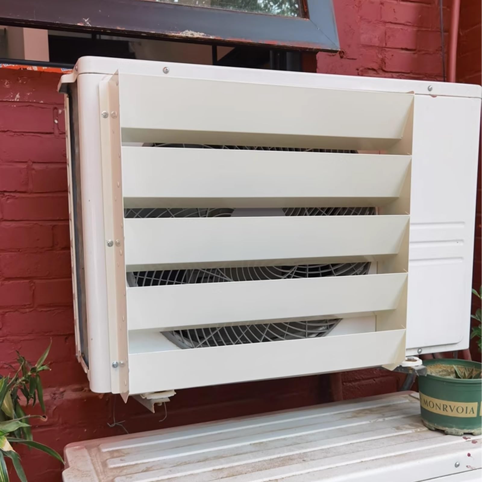 ITOSUI Air Conditioner Outside Unit Deflector, Condenser Vent Deflector, Air Conditioner Protective Net, PVC Shutter Cover, Anti-Direct Blowing Baffle Air Guide Cover(55cm/21.7in)