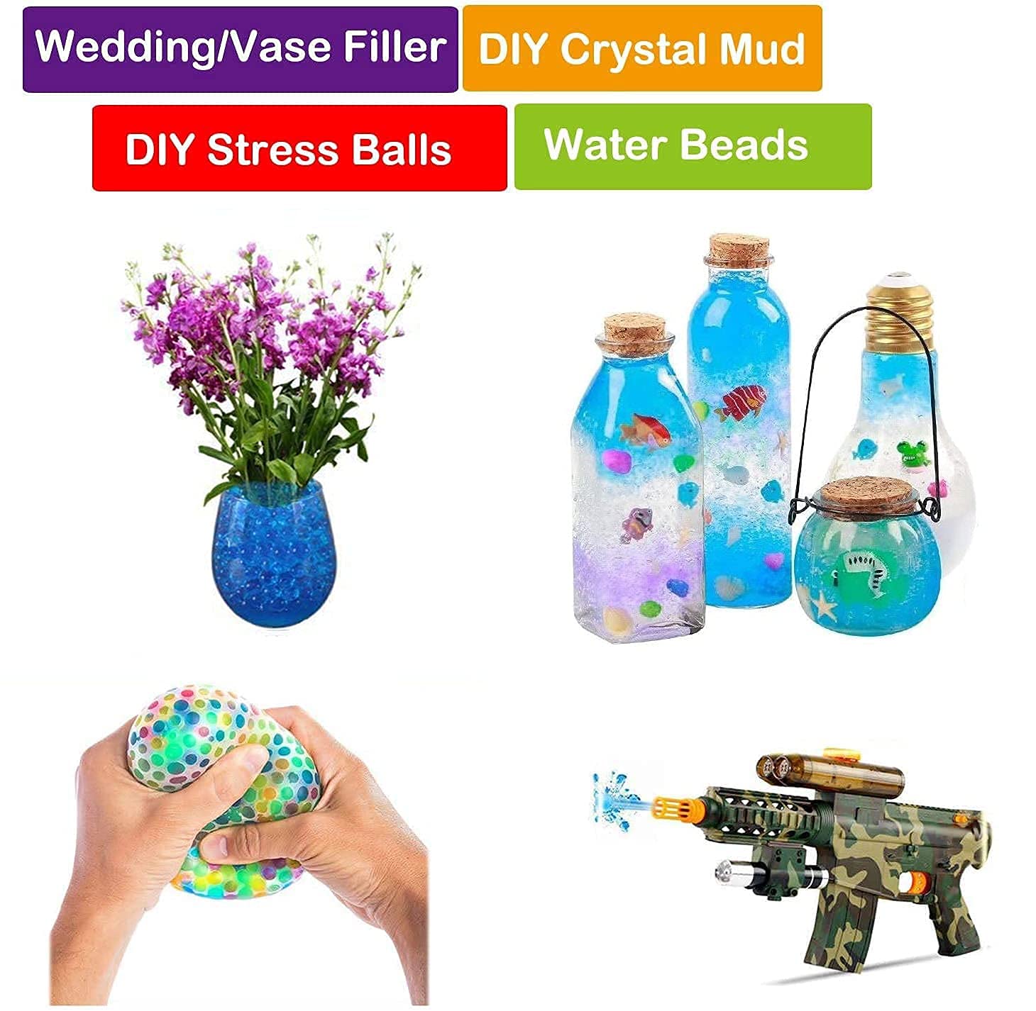 Buy Water Balls Beads Refill Ammo (78 mm 5 pack10,000 Per Pack) Water