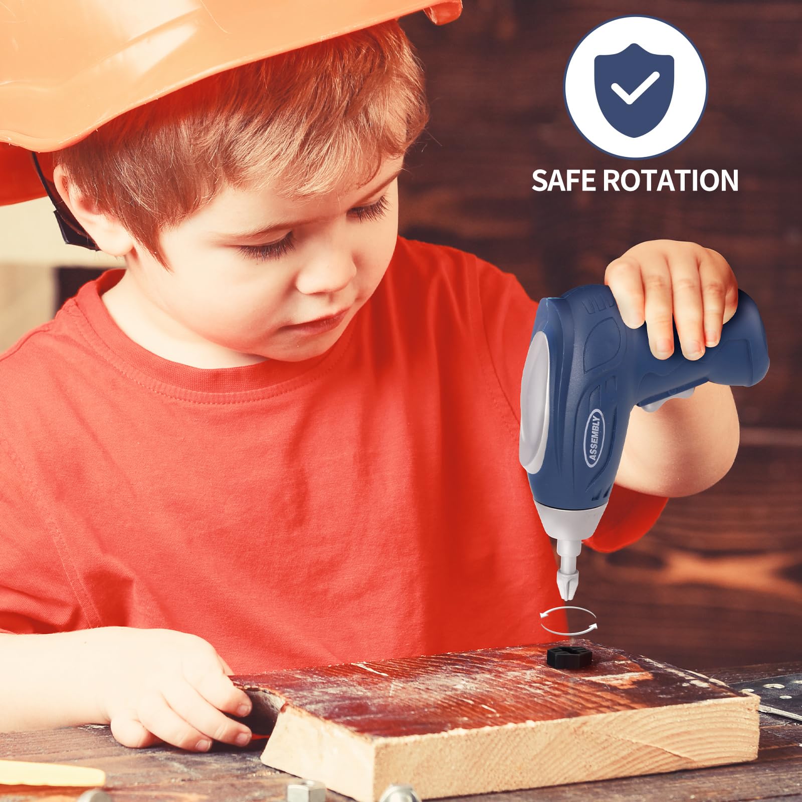 JOVOW Banco de trabajo para niños, 68 piezas, maletín de herramientas transformable, juego de herramientas con taladro simulado, caja de herramientas para niños, juego de rol, juego educativo, regalo