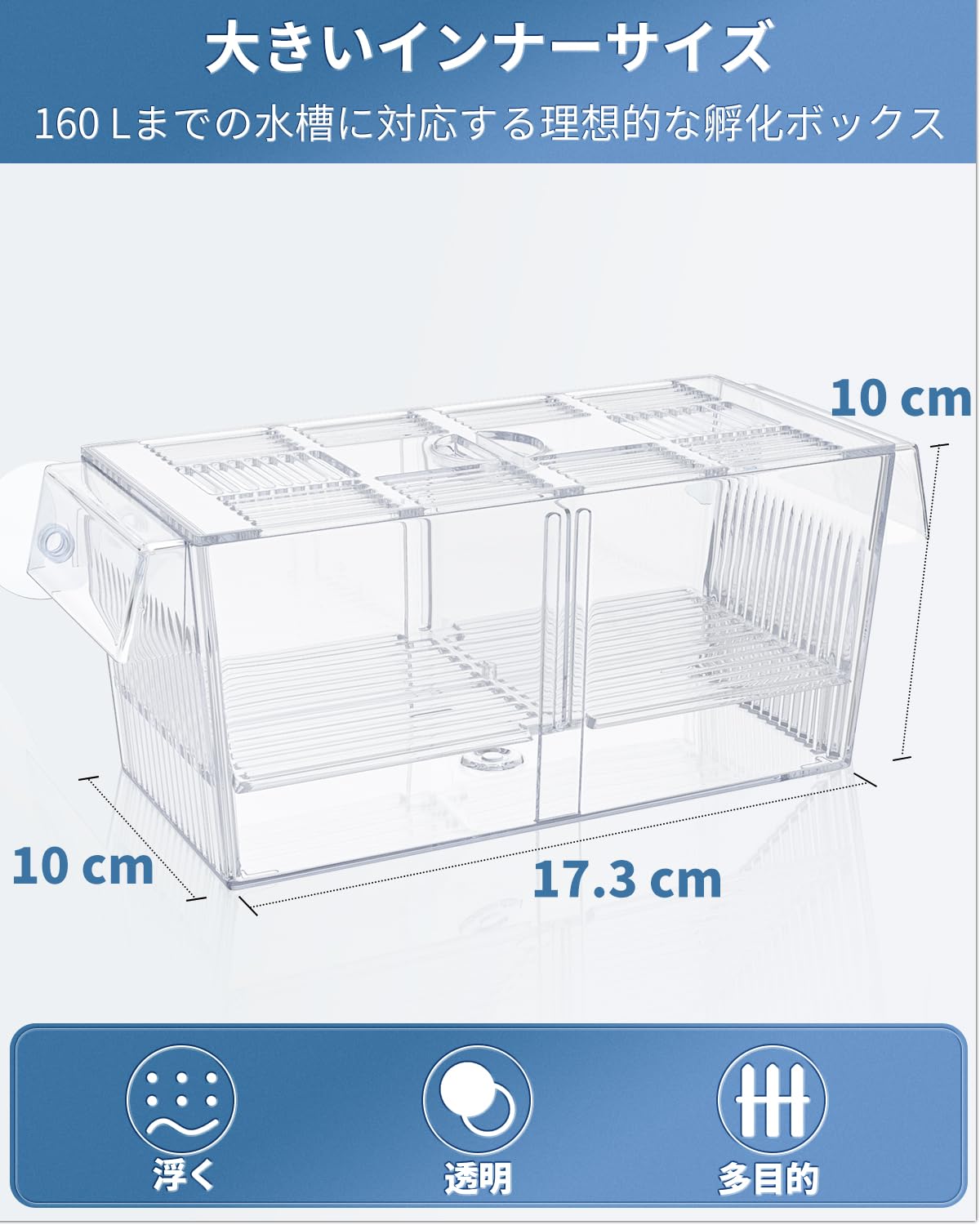 Amazon | Pawfly 繁殖隔離ボックスアクリル 17*10 cm(WxH) 稚魚 大型