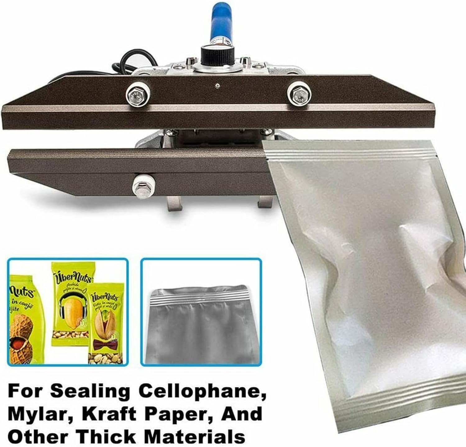 Selladora térmica portátil de mano - Selladora manual por impulso con temperatura ajustable de 0 a 300 °C, para bolsas de papel de aluminio y papel kraft(200)