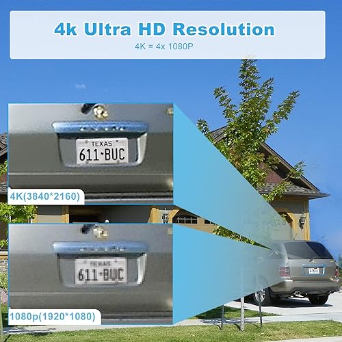 Miniatura 2 de Sistema de cámara de seguridad inteligente para el hogar, 4 cámaras IP PoE de 8MP con cable para exteriores con detección humana AI, 4K 16CH NVR con