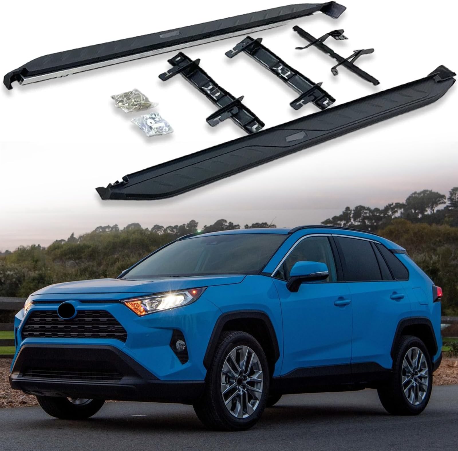 Running Boards Side Steps Pedal Nerf Bar Fits for Toyota RAV4 RAV 4 RAV-4 2019-2025