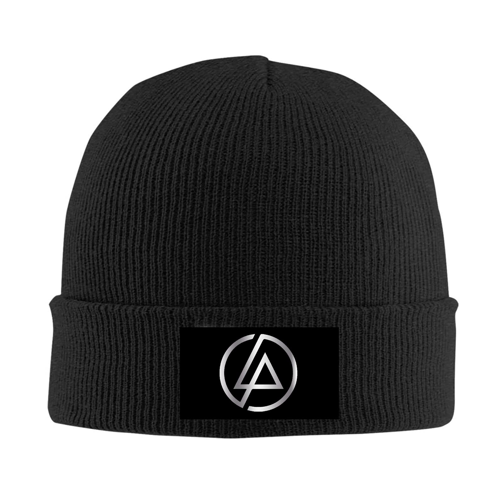Kenwozi Men's Black Linkin Park Rock Band (2) Platinum Logo Winter Warm Knit Cap Beanie Hat