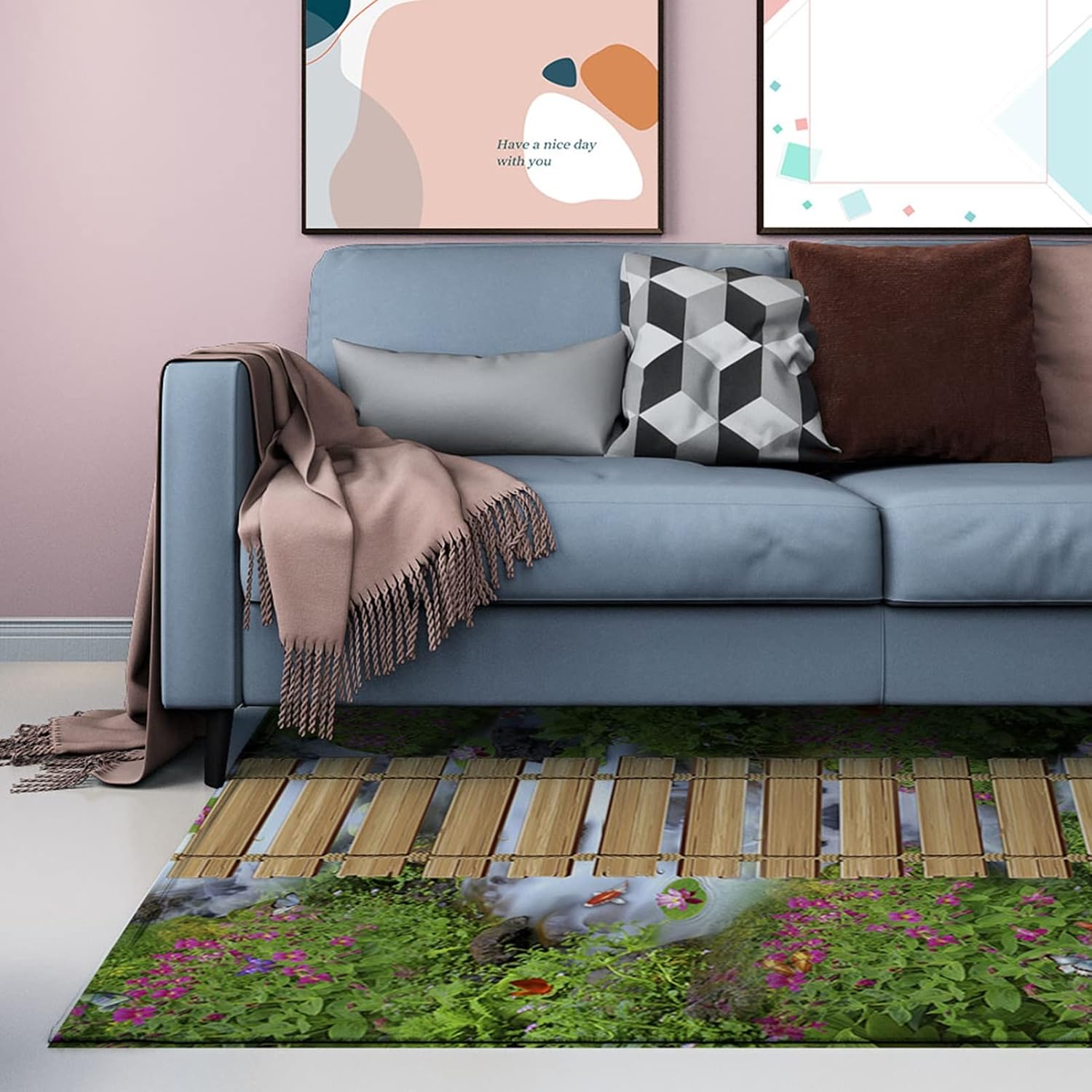 トラデザイン ラグマット イエロー グレー 80cm x 110cm トラデザイン トラデザイン ラグマット イエロー グレー 80cm x 110cm トラデザイン