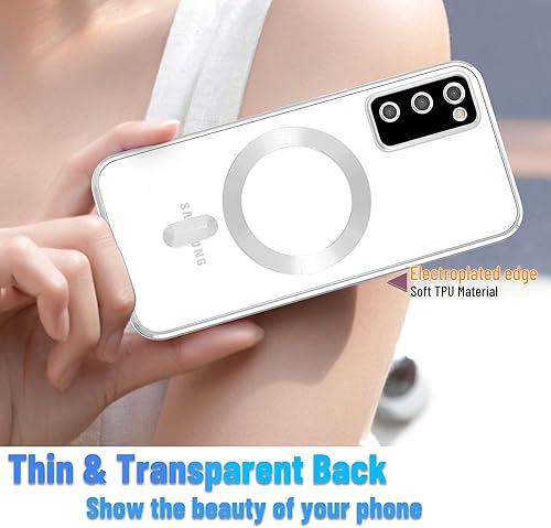 Miniatura 3 de Funda magnética para Samsung Galaxy S20 FE, galvanizada transparente, delgada Samsung S20 FE con protección de cámara, a prueba de golpes, funda