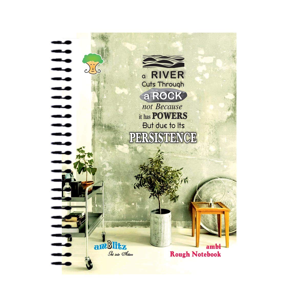 amblitz Cuaderno de espiral rugosa | 1000 páginas | una sola línea | Tamaño A4 | Paquete de 2 cuadernos | Papel marrón 100% reciclado |