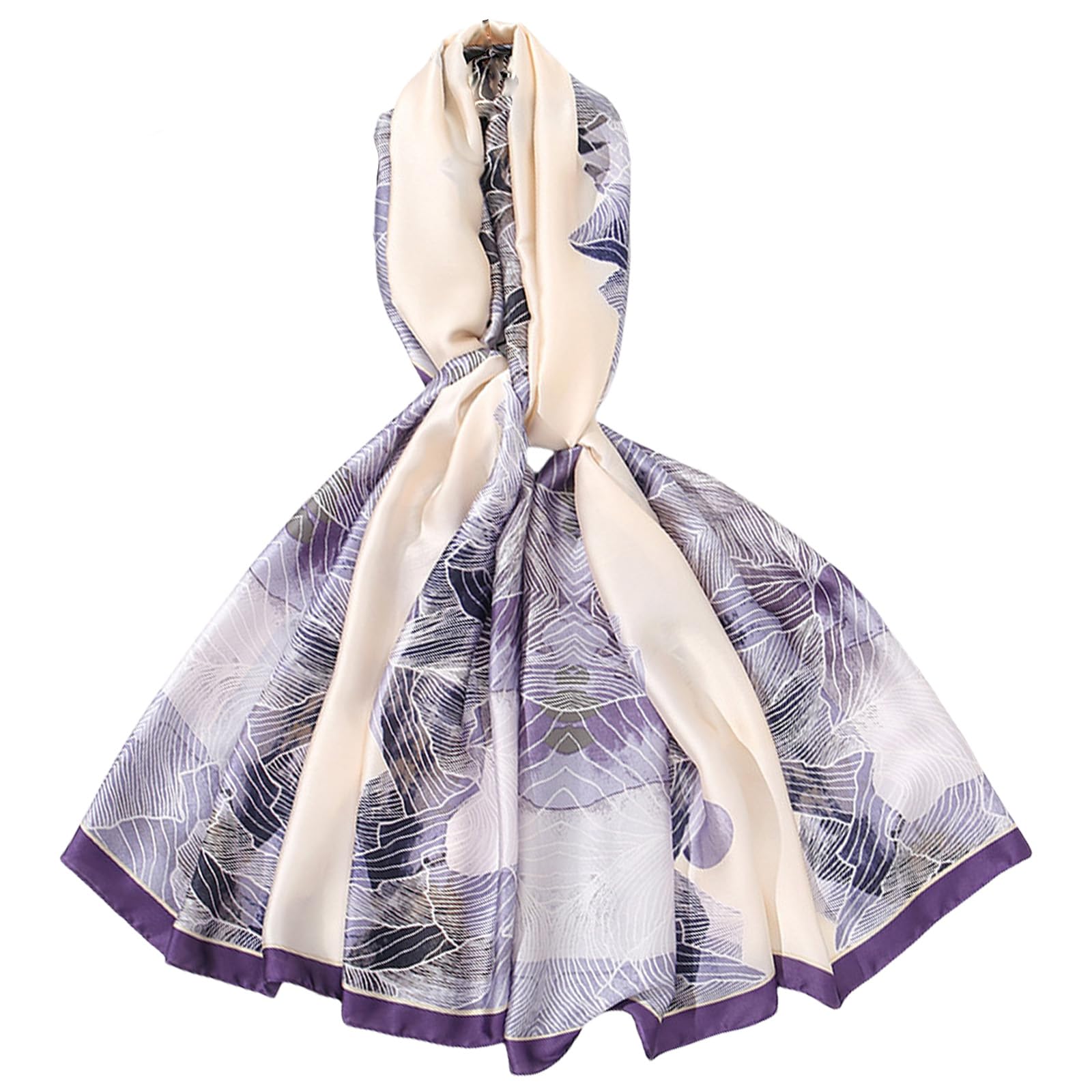 FAIRYGATE Frauen Seidenschal Elegante Leichte Lange Anti Allergie Tuch Sonnenschutz 90 * 180 cm